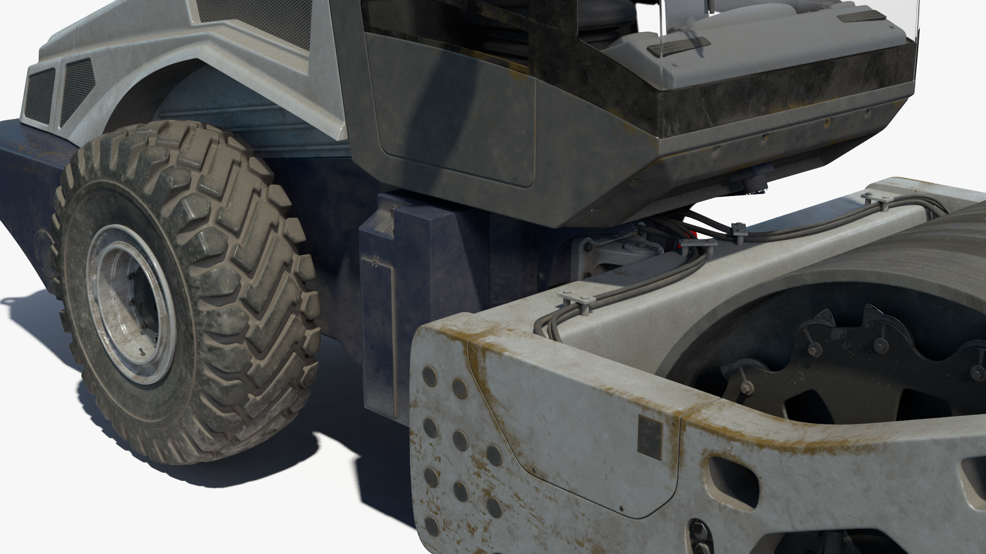 3D Heavy Duty Single Drum Compactor Dirty model