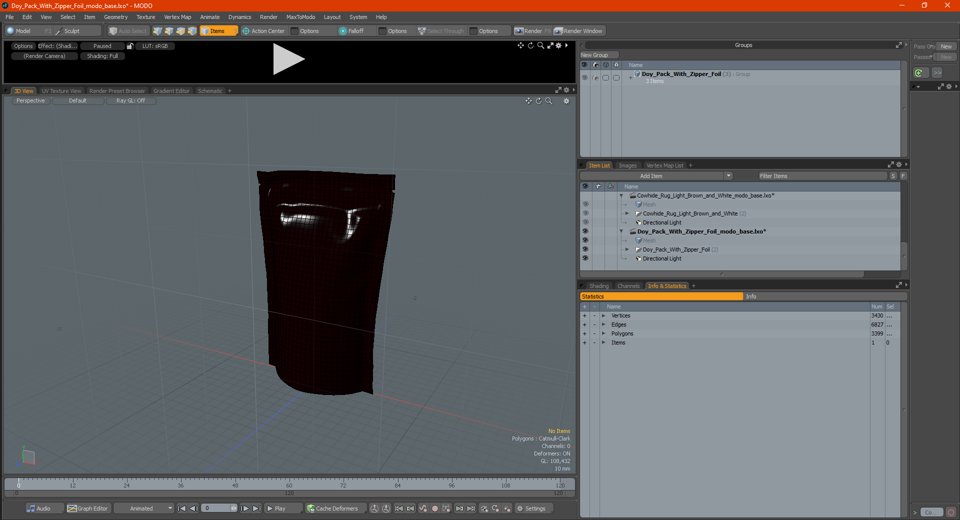 3D model Doy Pack With Zipper Foil