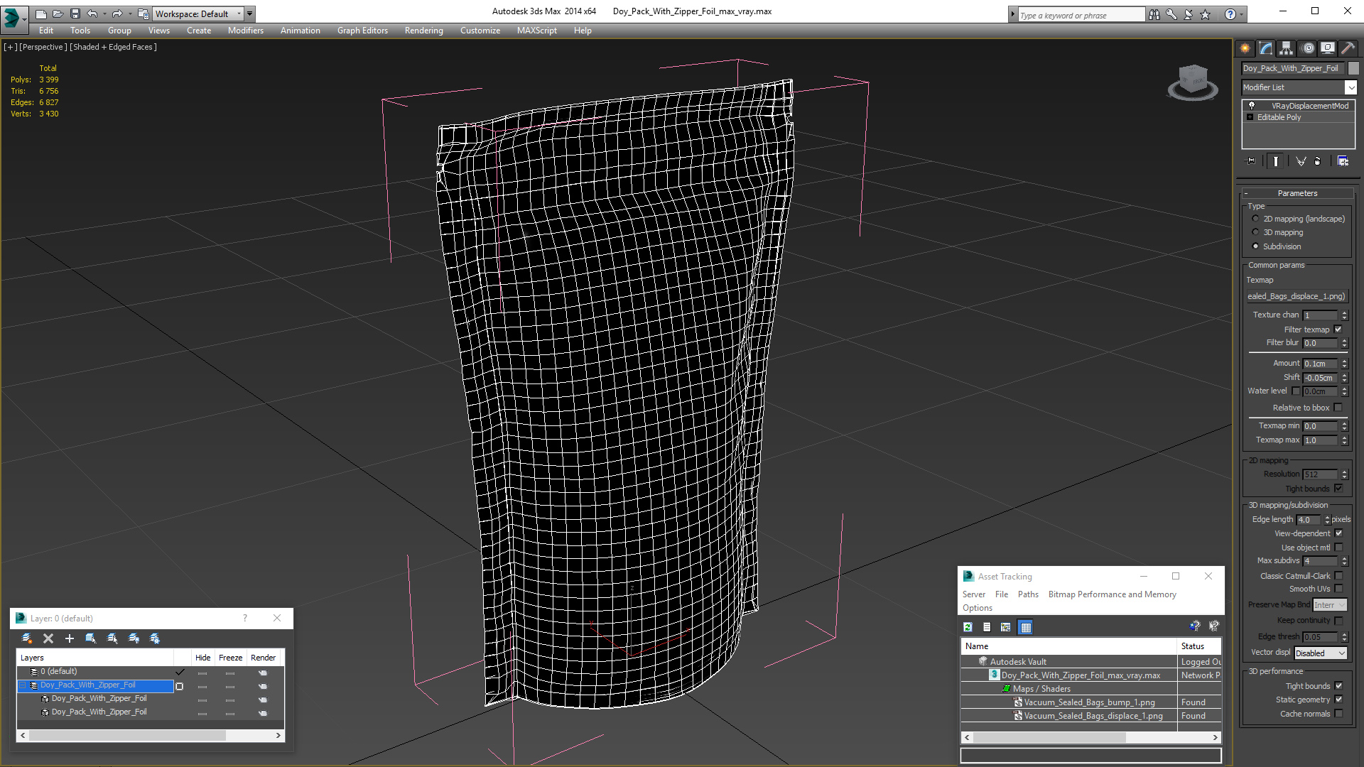 3D model Doy Pack With Zipper Foil