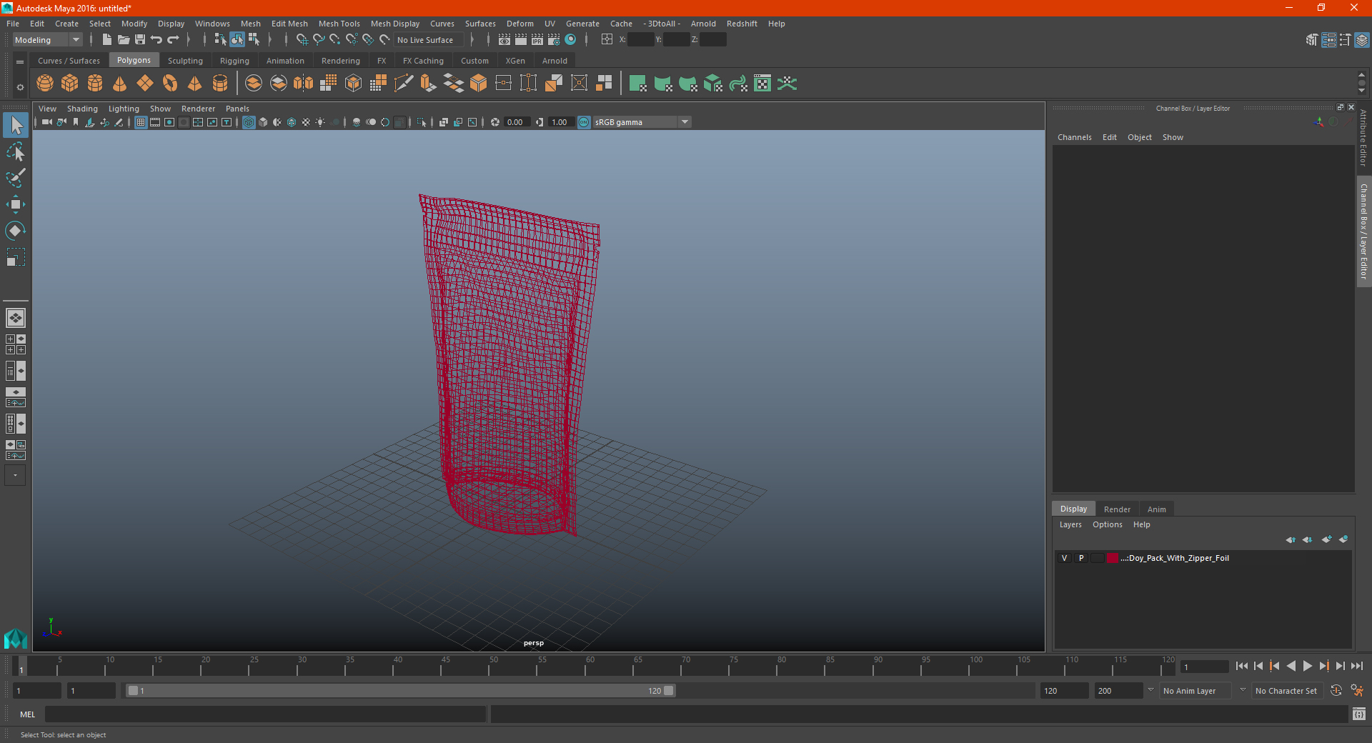 3D model Doy Pack With Zipper Foil