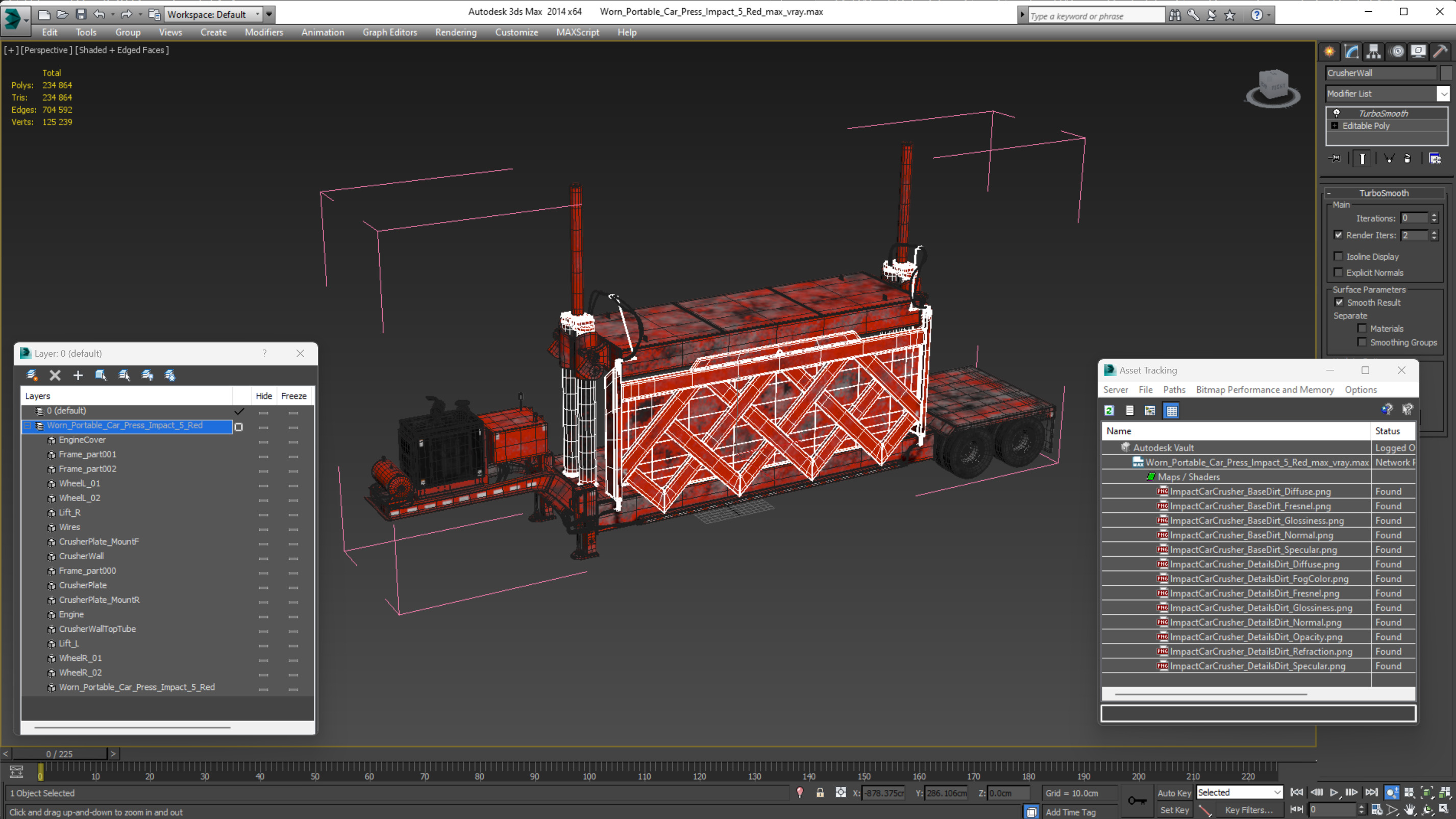 3D Worn Portable Car Press Impact 5 Red