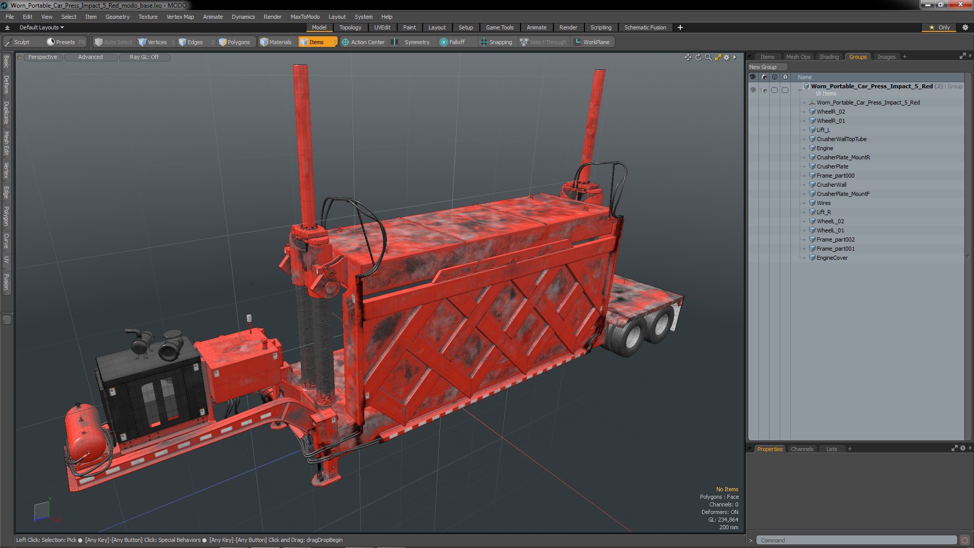 3D Worn Portable Car Press Impact 5 Red