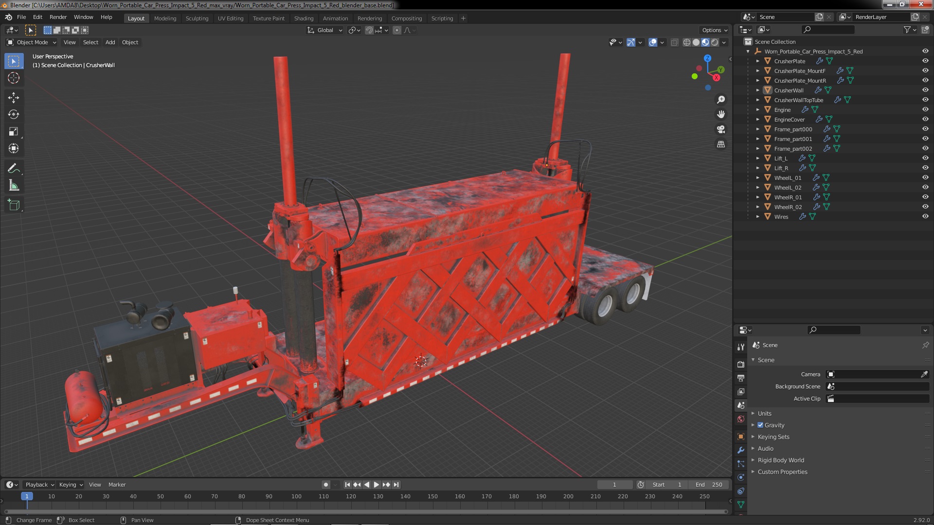 3D Worn Portable Car Press Impact 5 Red