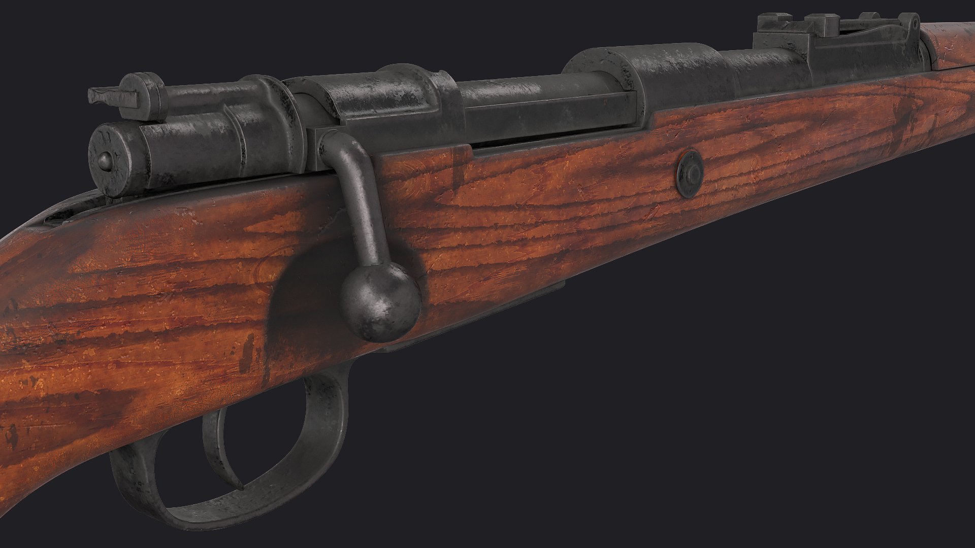Mauser Karabiner 98K Bolt Action Rifle Old 3D