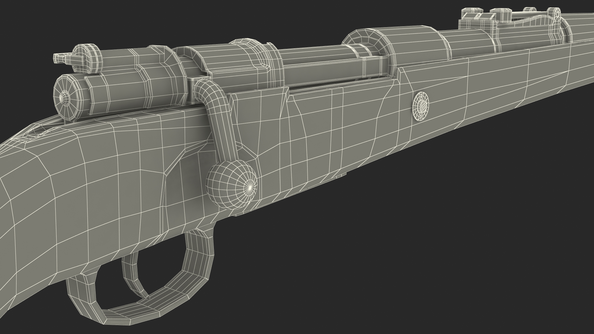 Mauser Karabiner 98K Bolt Action Rifle Old 3D
