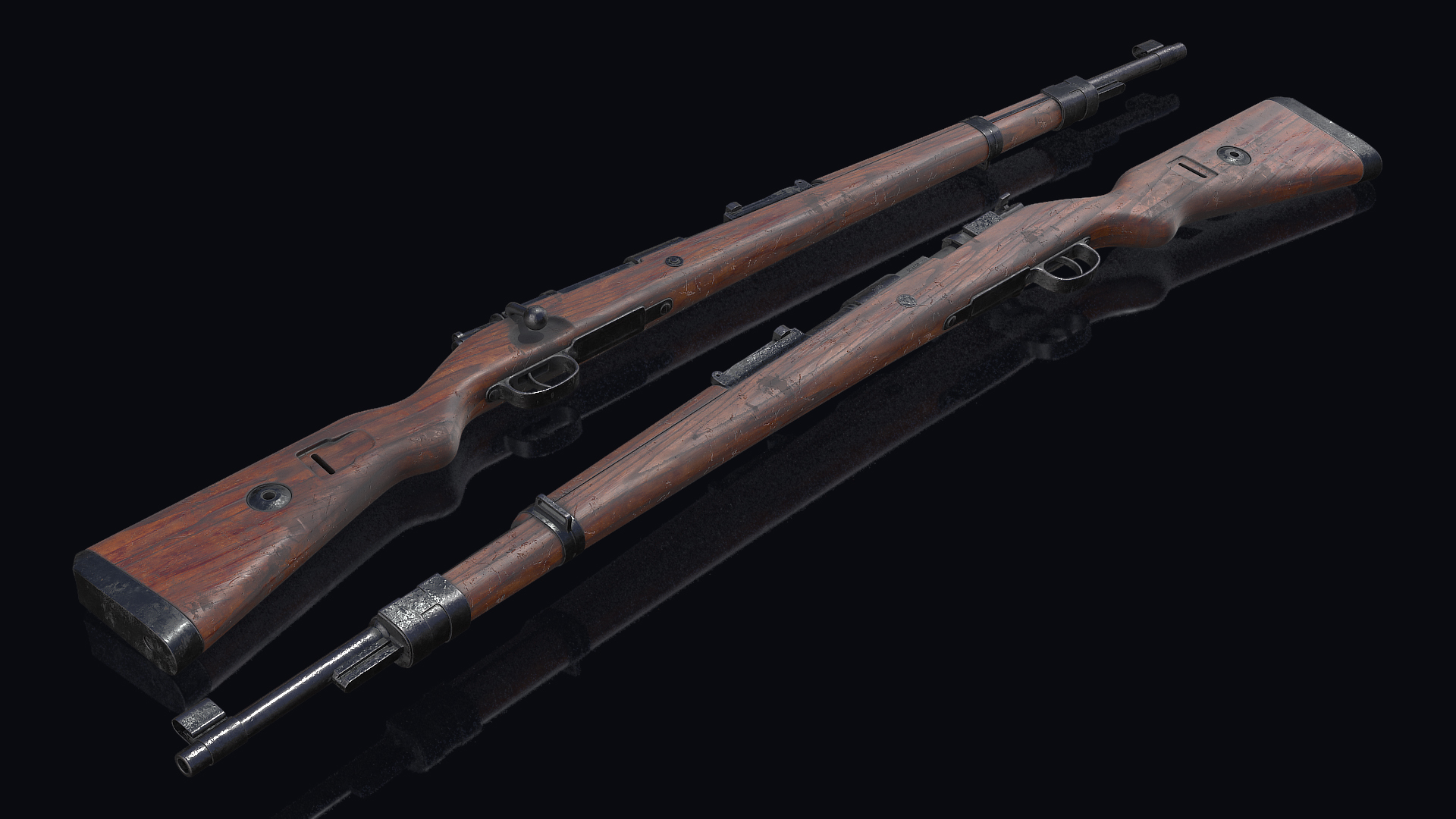 Mauser Karabiner 98K Bolt Action Rifle Old 3D