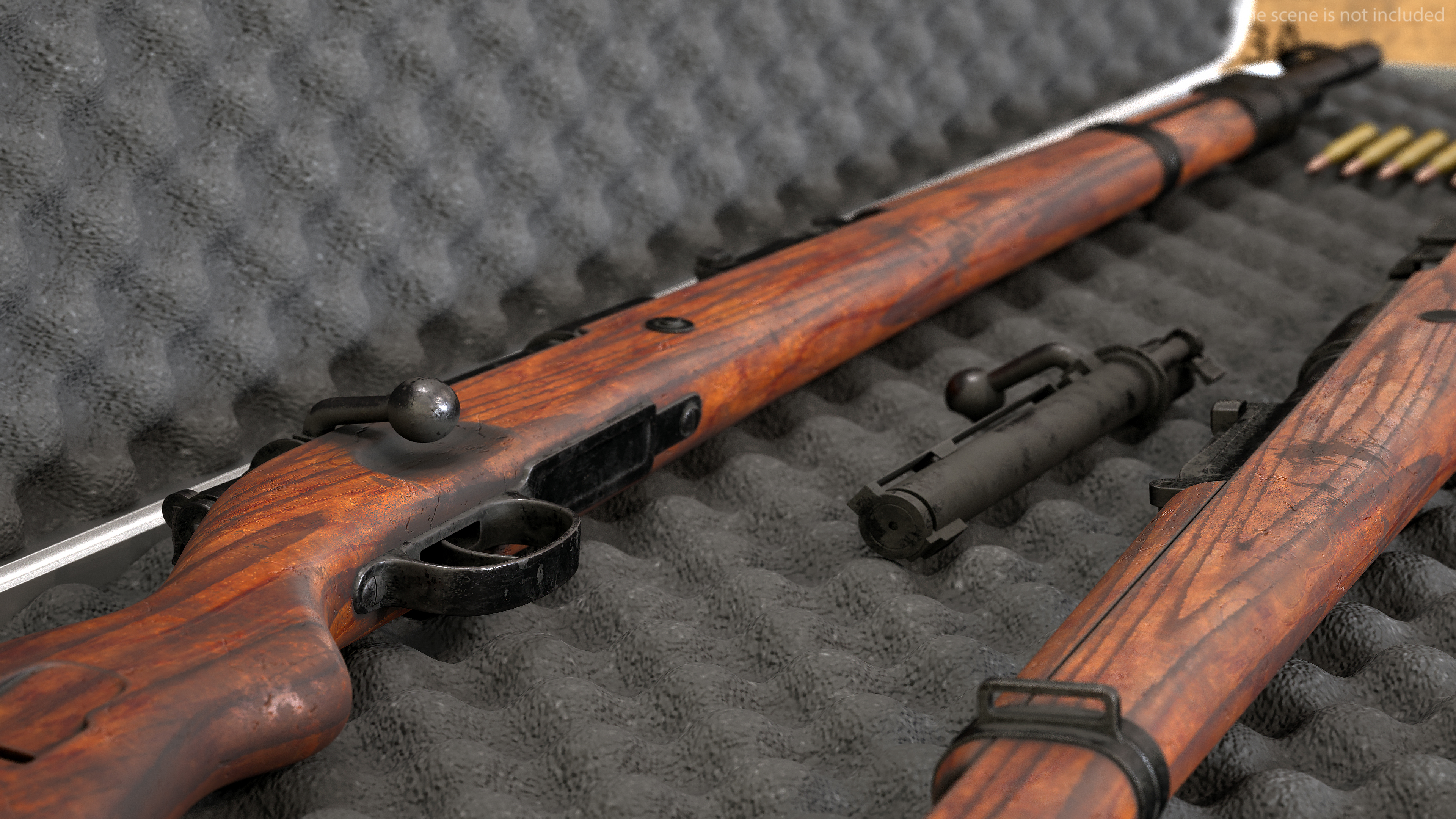 Mauser Karabiner 98K Bolt Action Rifle Old 3D