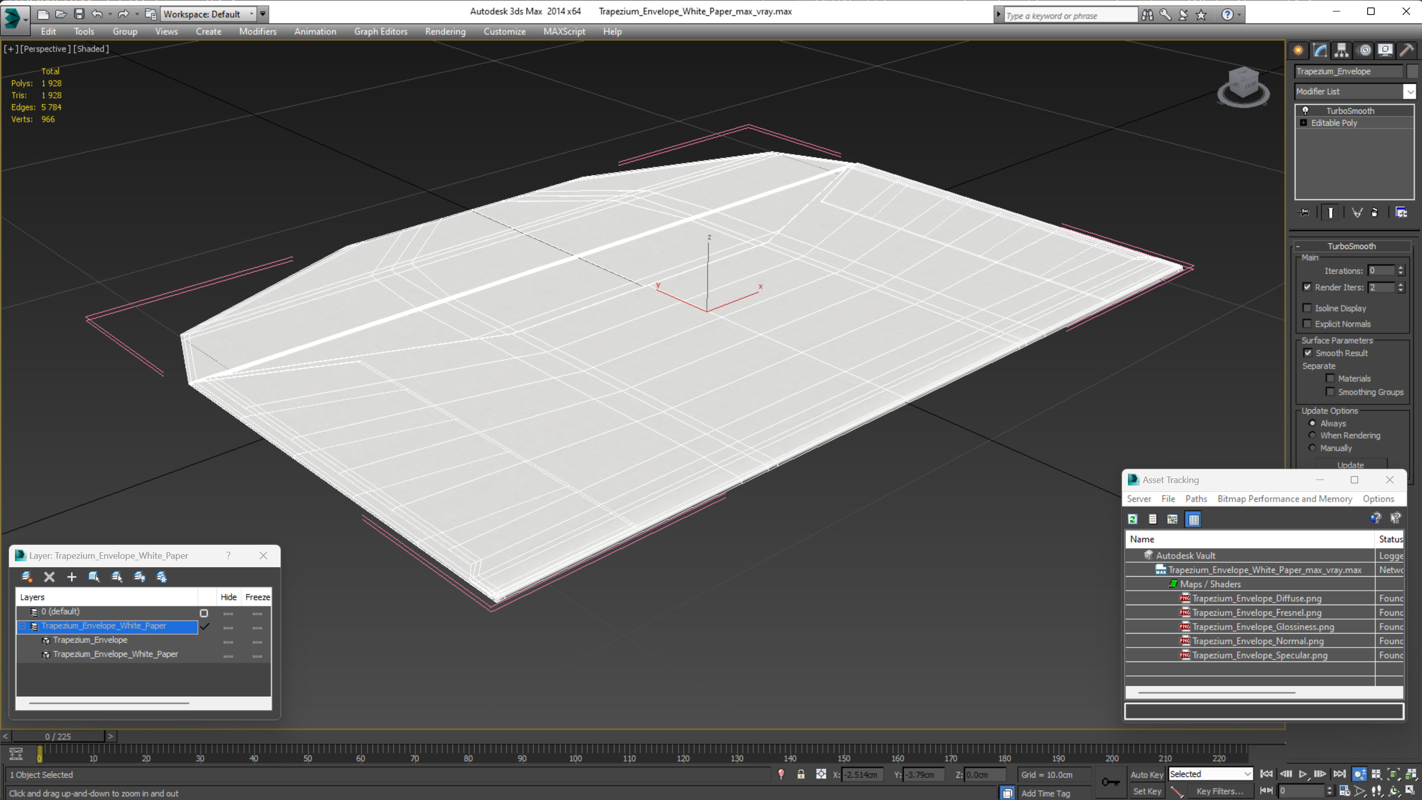 3D model Trapezium Envelope White Paper