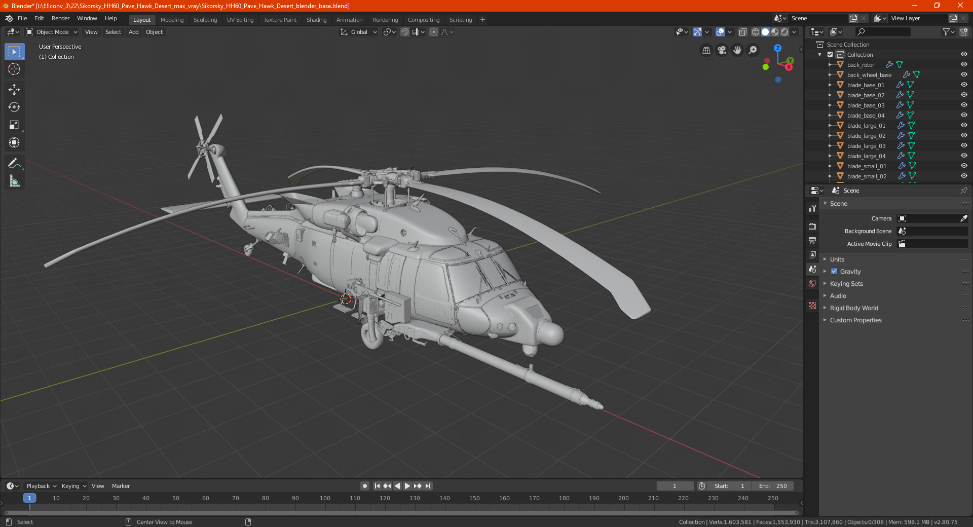 3D model Sikorsky HH60 Pave Hawk Desert