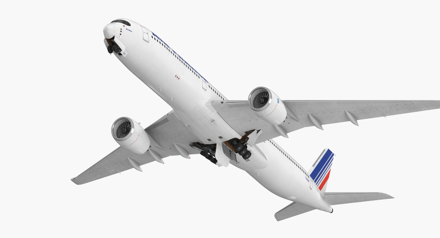 Airbus A350 1000 Air France Rigged 3D model