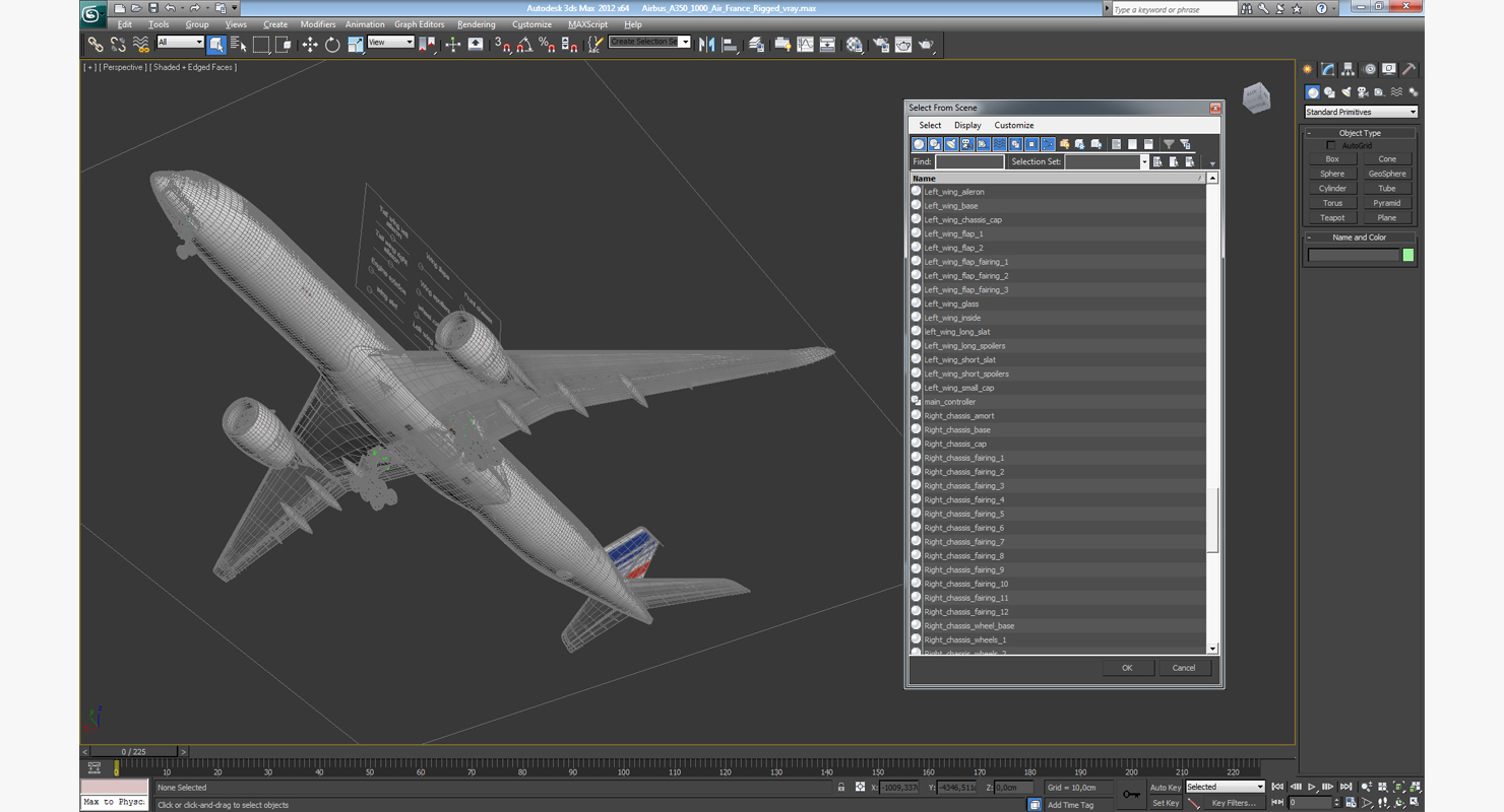 Airbus A350 1000 Air France Rigged 3D model