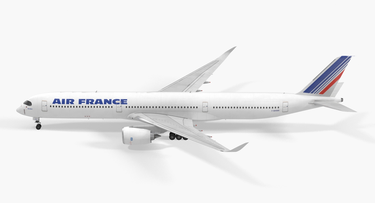 Airbus A350 1000 Air France Rigged 3D model
