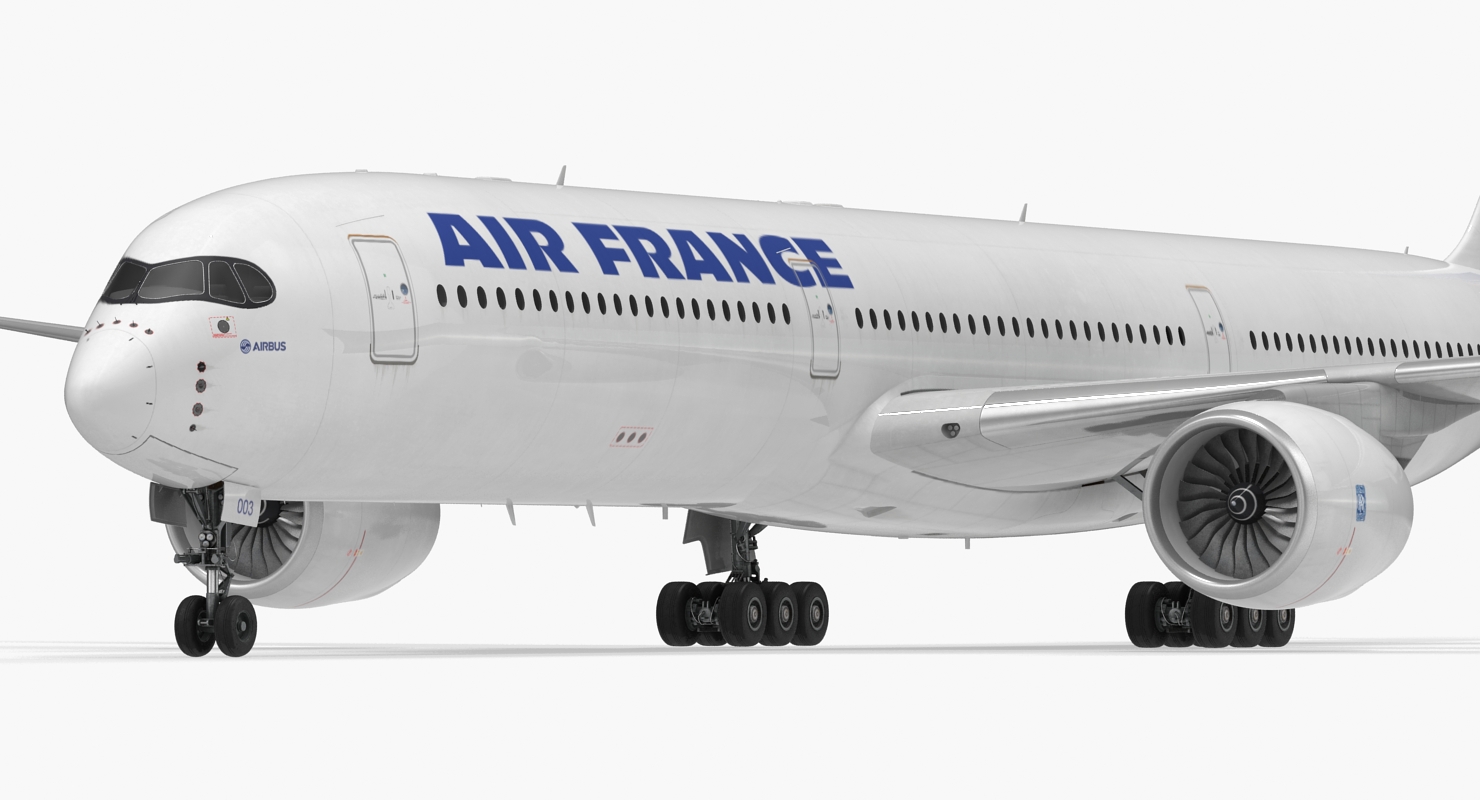 Airbus A350 1000 Air France Rigged 3D model