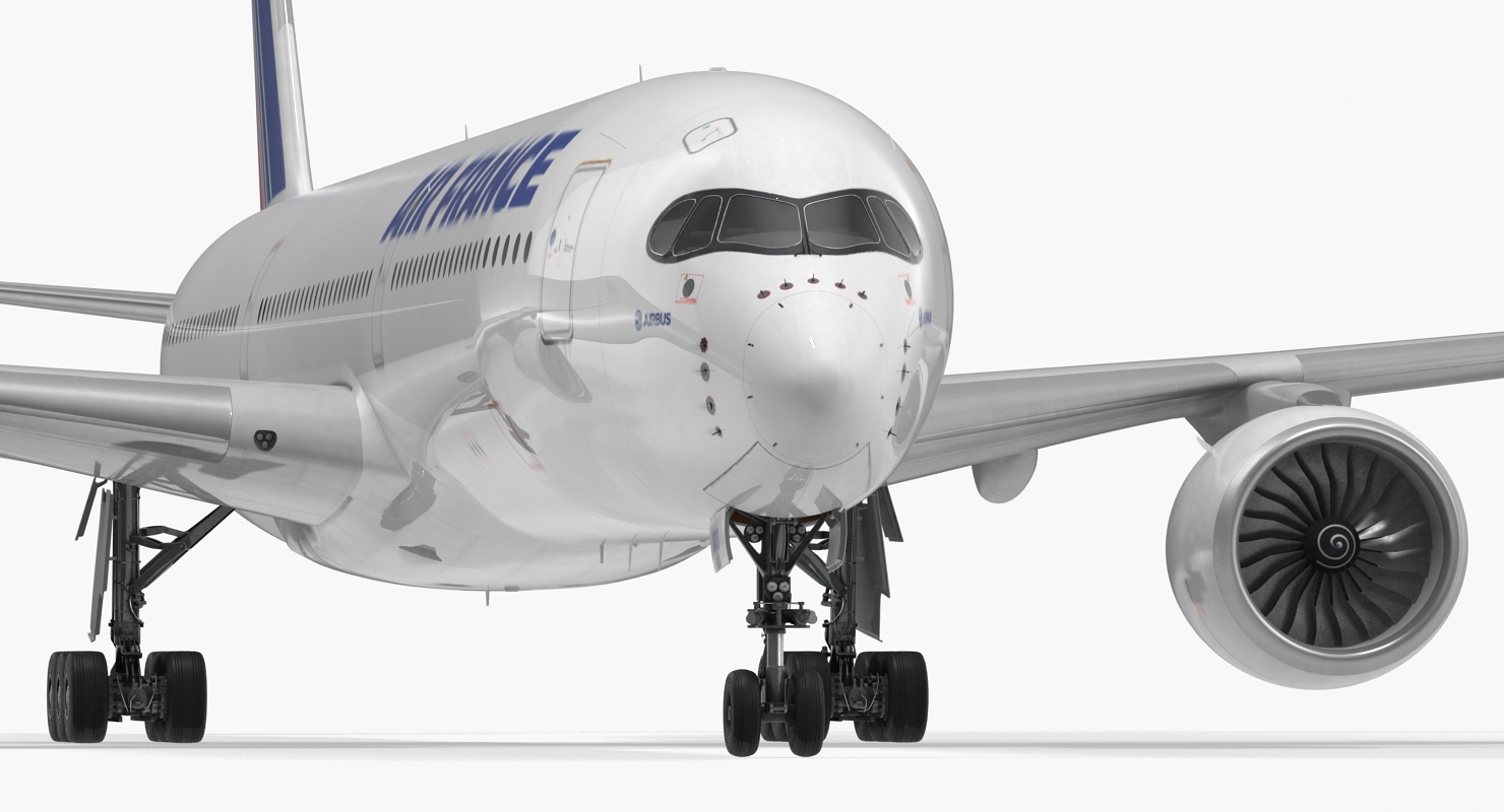 Airbus A350 1000 Air France Rigged 3D model