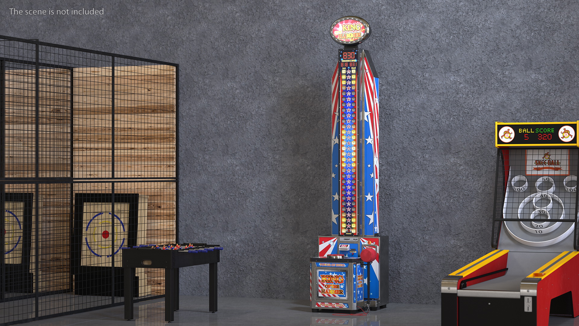 Modern High Striker Machine Switched On 3D model