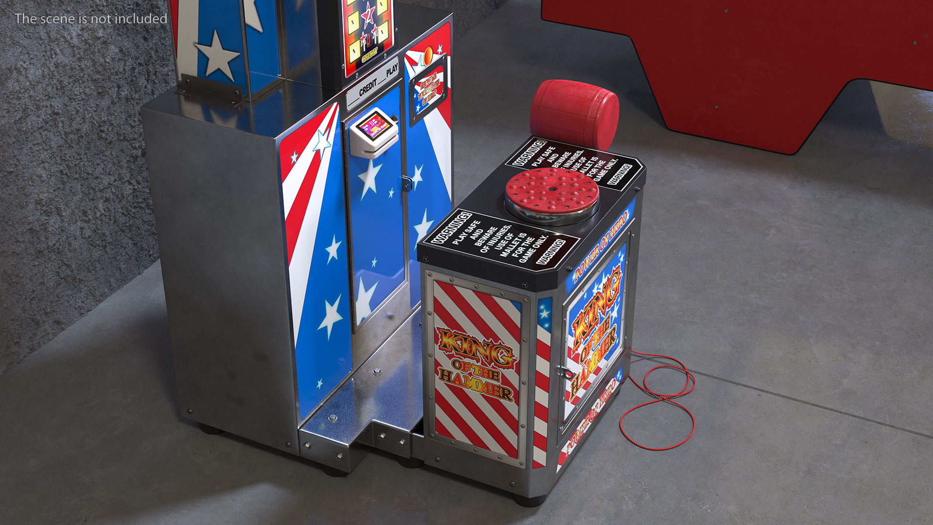 Modern High Striker Machine Switched On 3D model