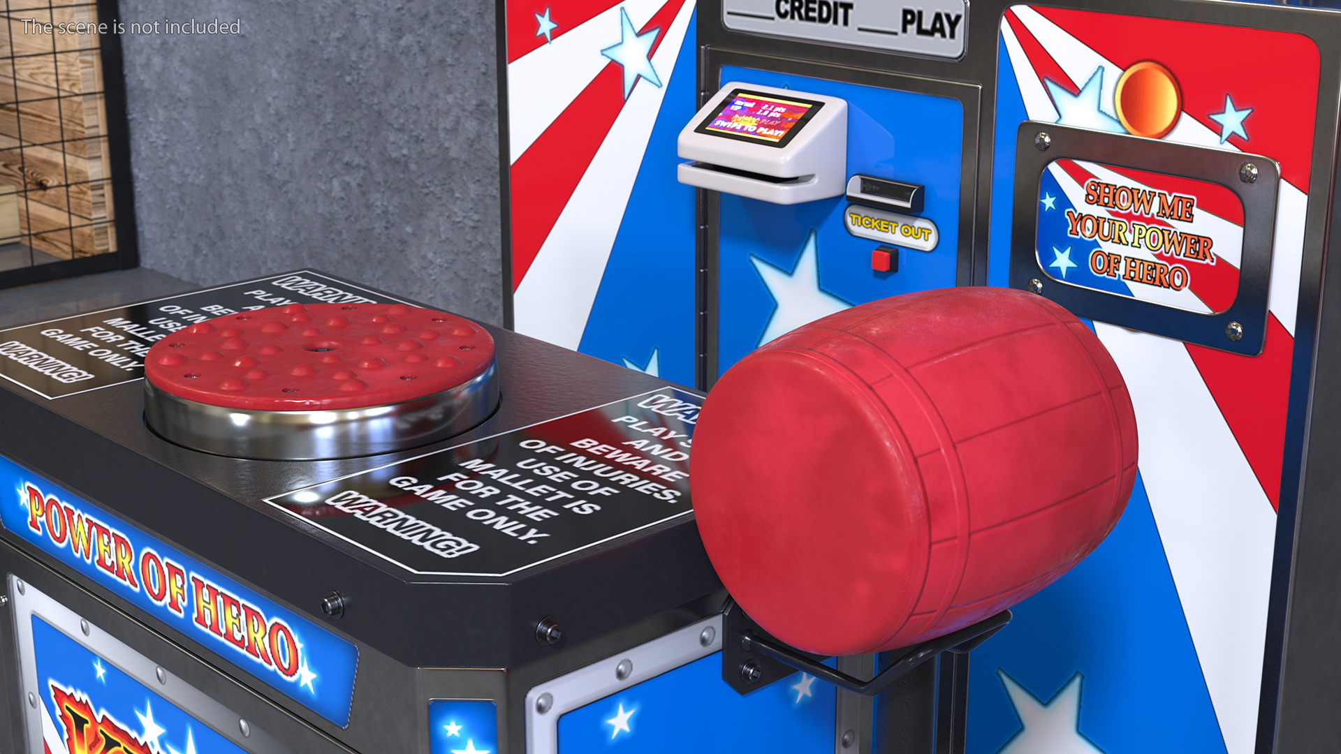 Modern High Striker Machine Switched On 3D model
