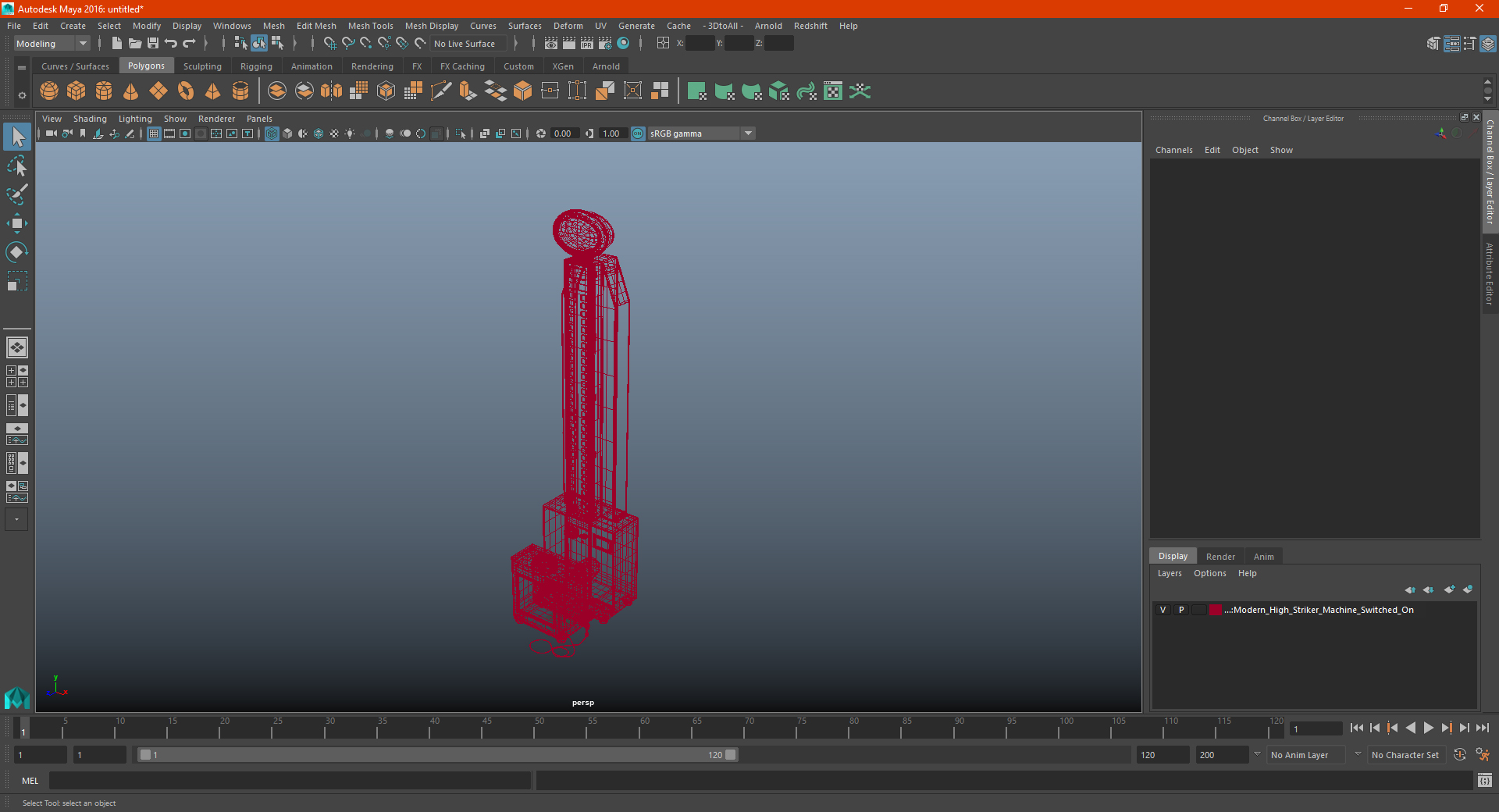 Modern High Striker Machine Switched On 3D model
