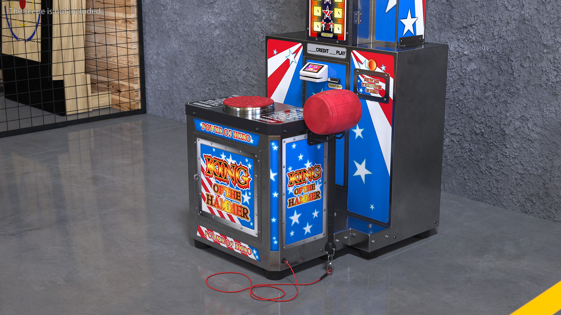 Modern High Striker Machine Switched On 3D model