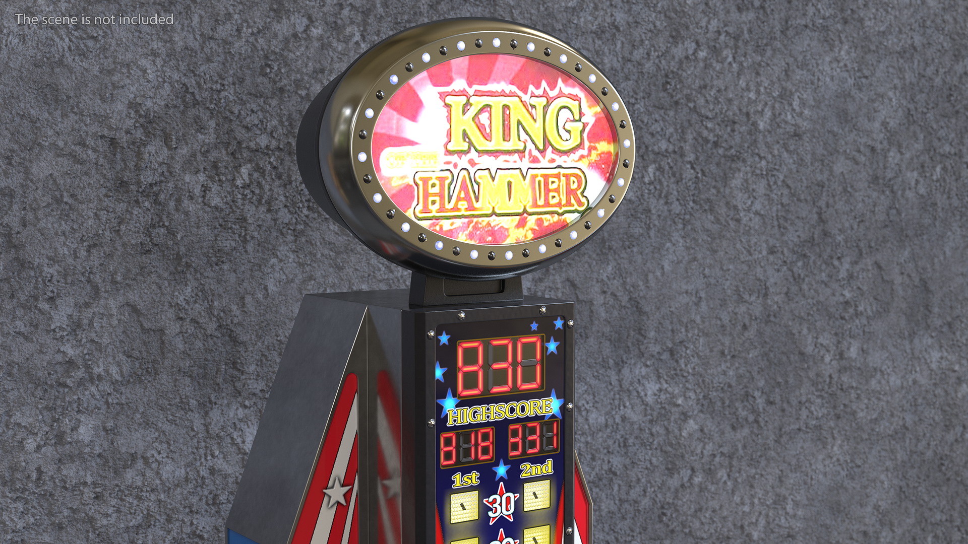 Modern High Striker Machine Switched On 3D model