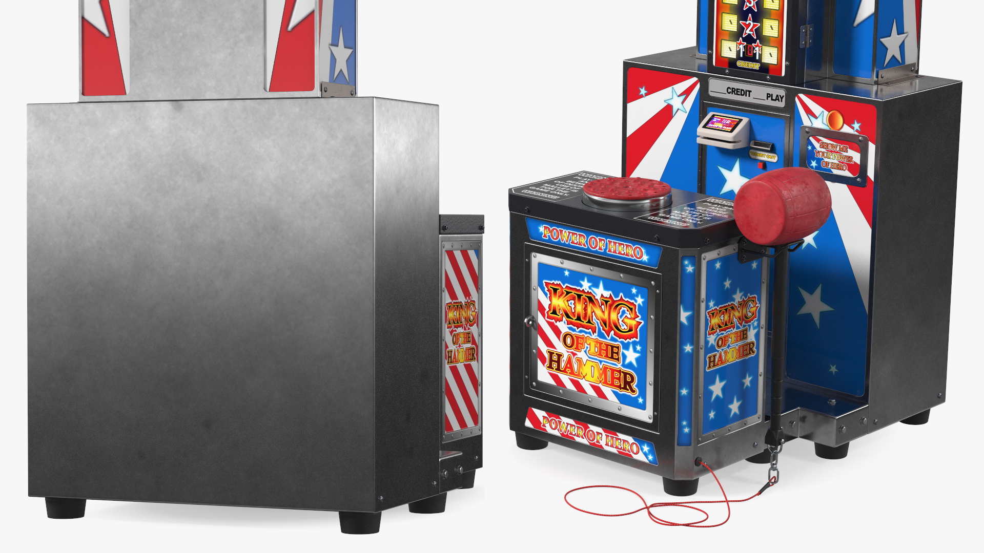 Modern High Striker Machine Switched On 3D model