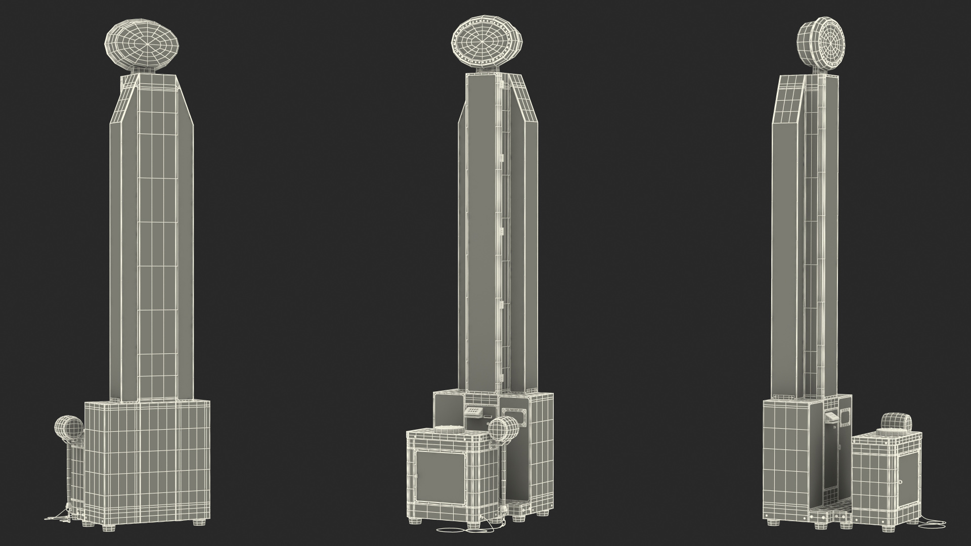 Modern High Striker Machine Switched On 3D model