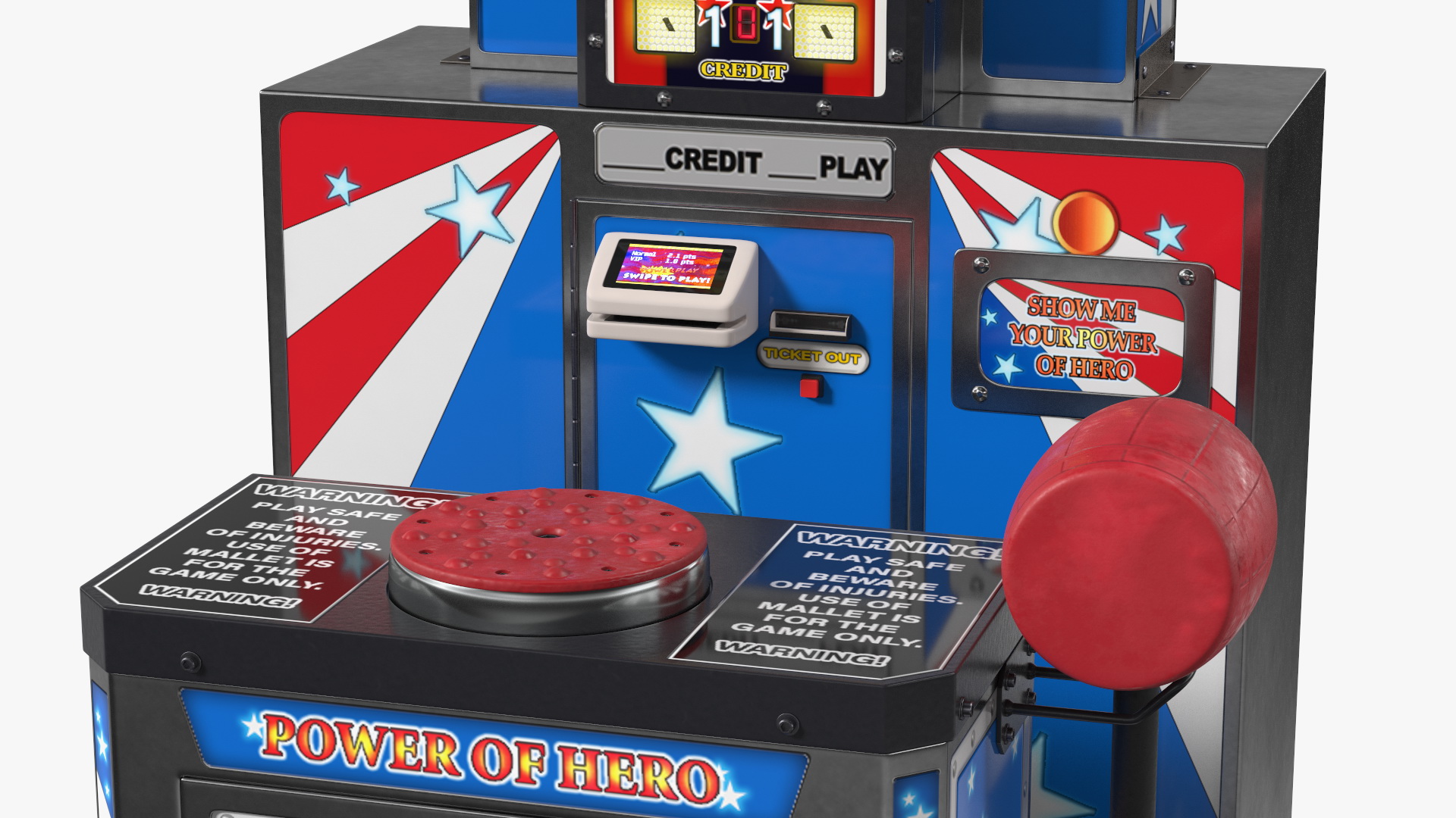 Modern High Striker Machine Switched On 3D model