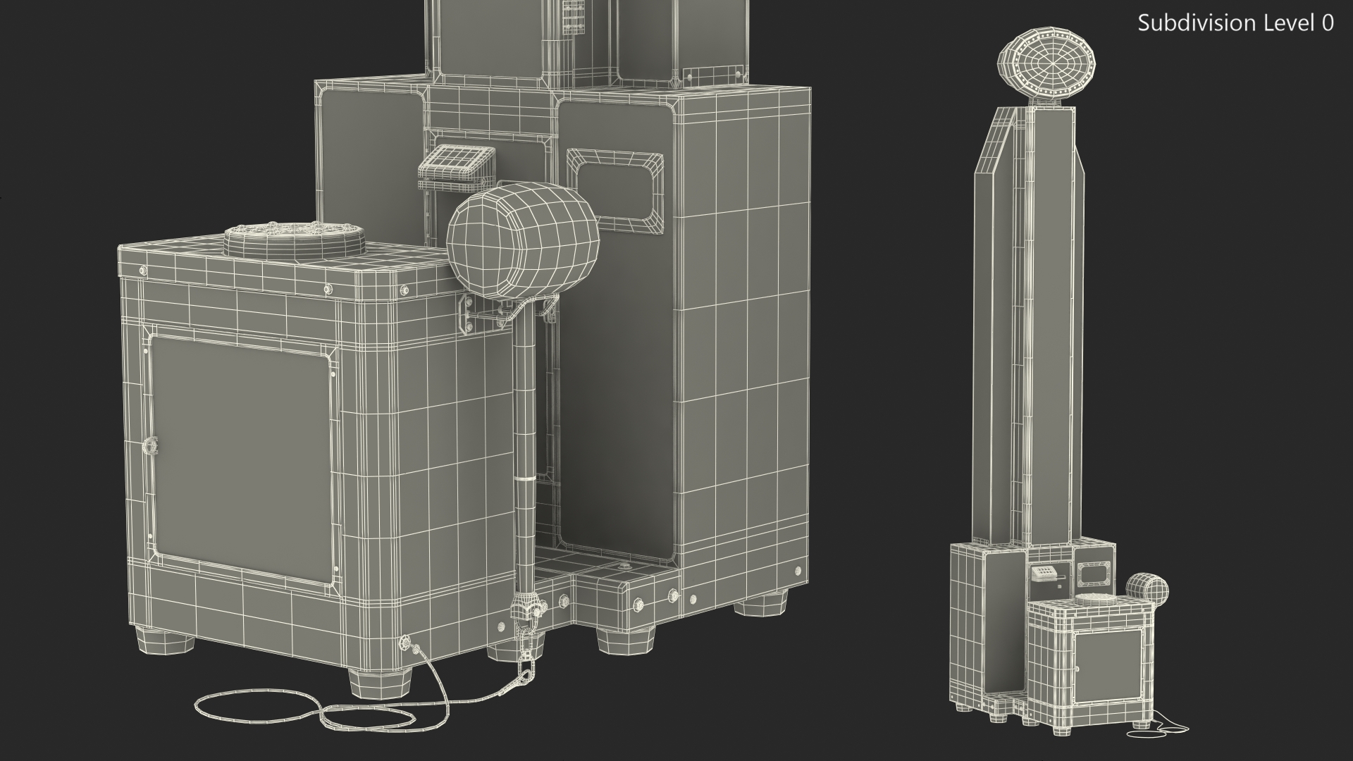 Modern High Striker Machine Switched On 3D model