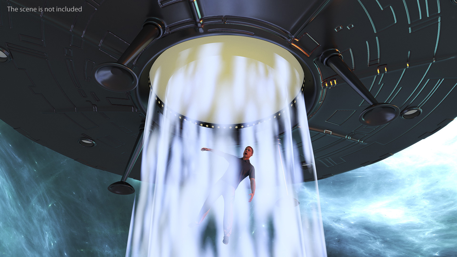 UFO Retro Ship Kidnaps 3D