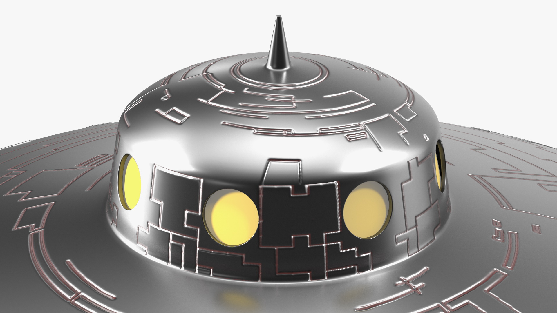 UFO Retro Ship Kidnaps 3D