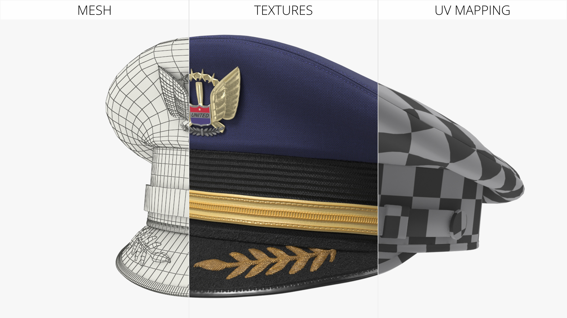 United Airlines Captain Cap Blue Fur, view 7