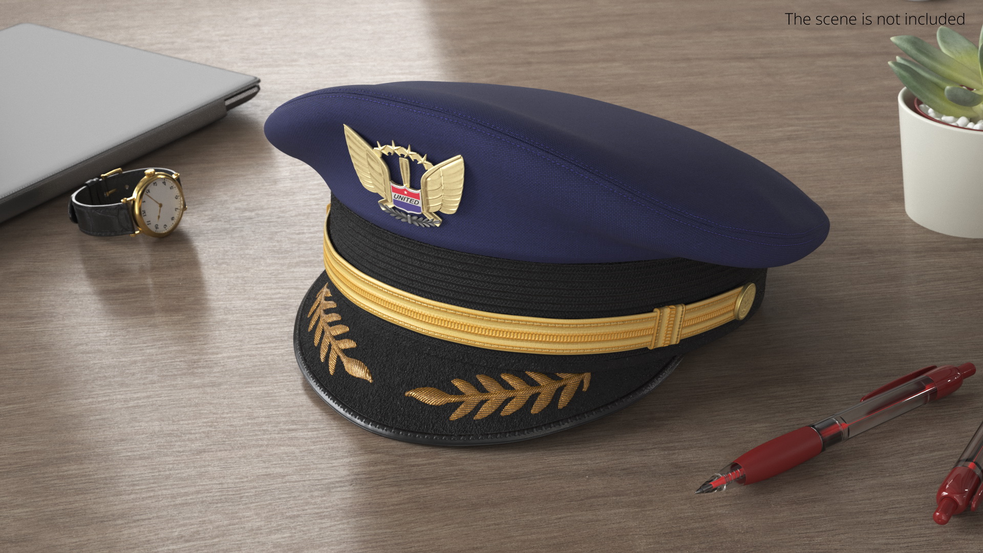 United Airlines Captain Cap Blue Fur, view 2