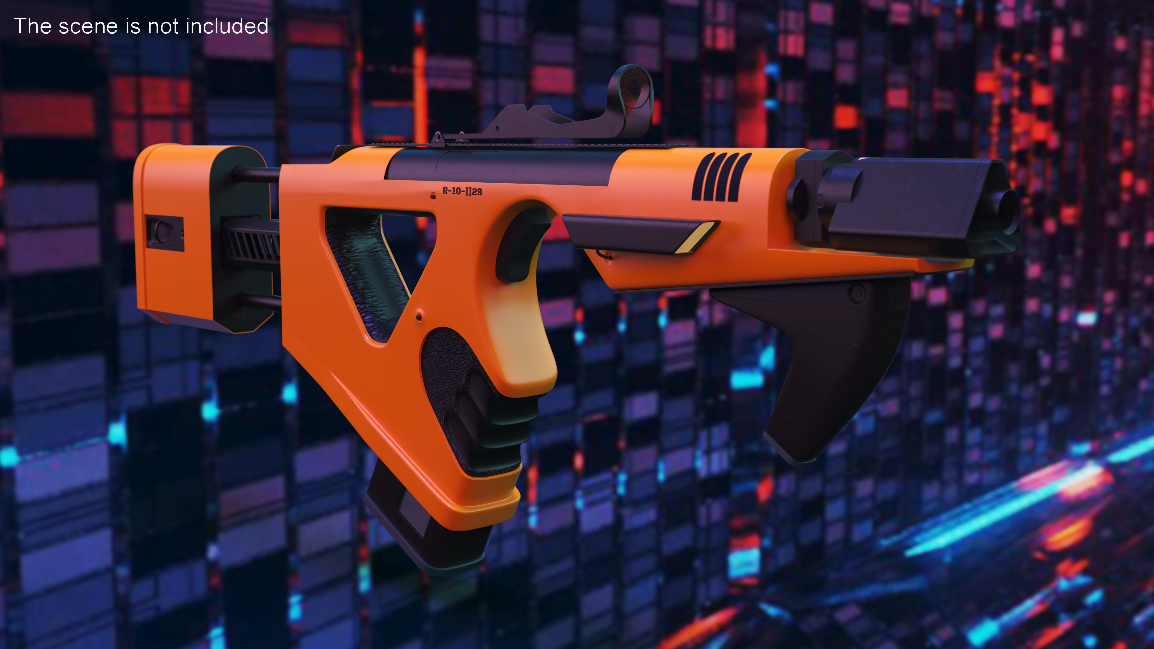 Sci-Fi SMG Yellow 3D