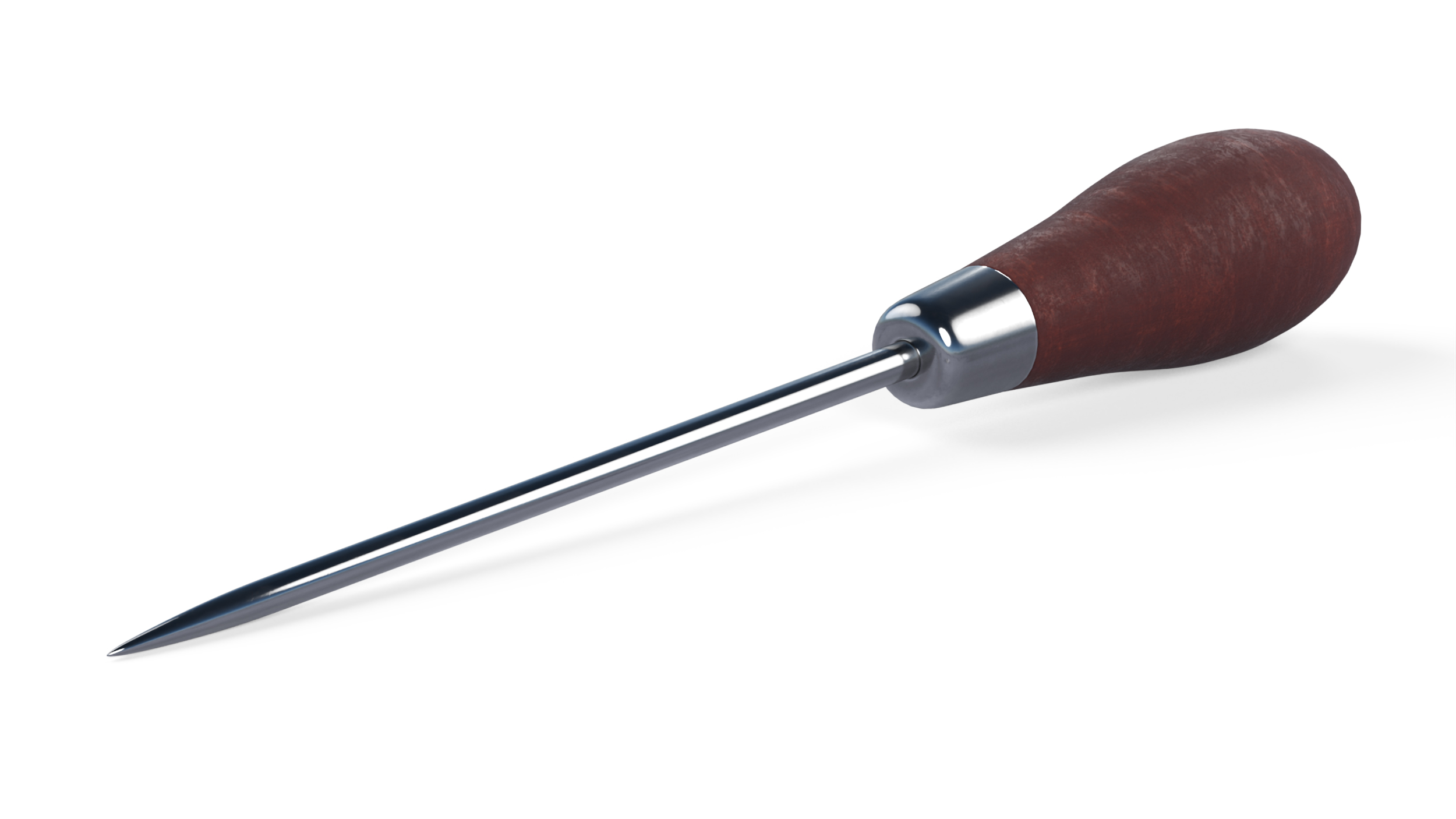 Scratch Awl Tool with Hardwood Handle 3D