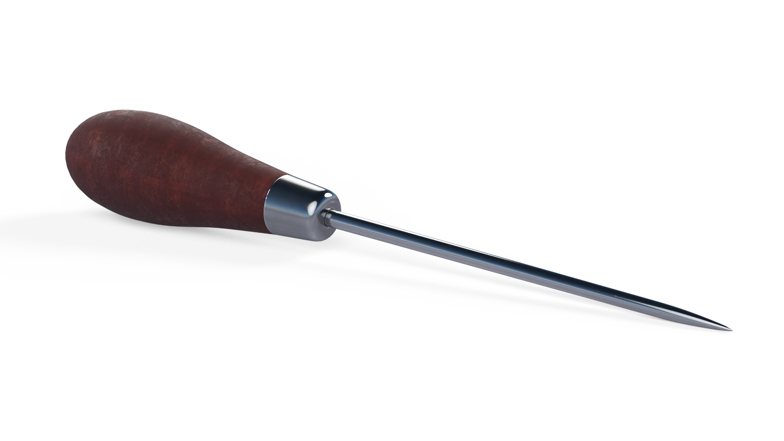 Scratch Awl Tool with Hardwood Handle 3D