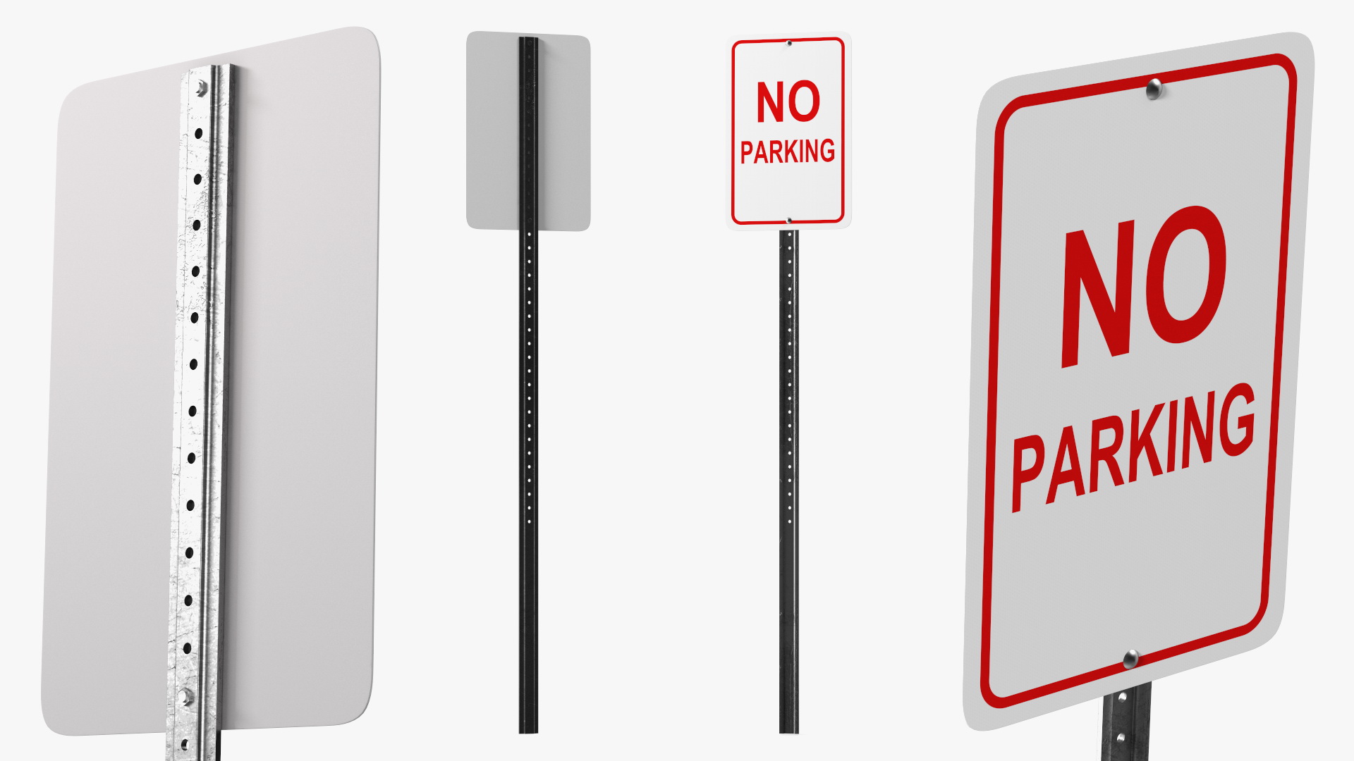3D No Parking Traffic Sign model