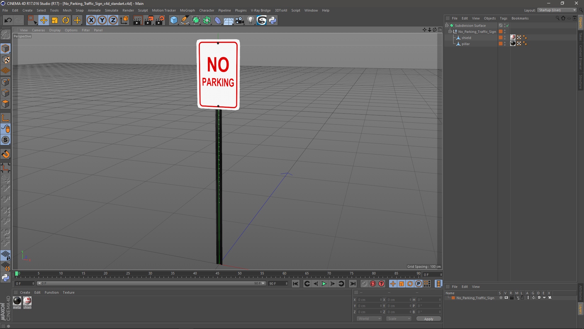 3D No Parking Traffic Sign model