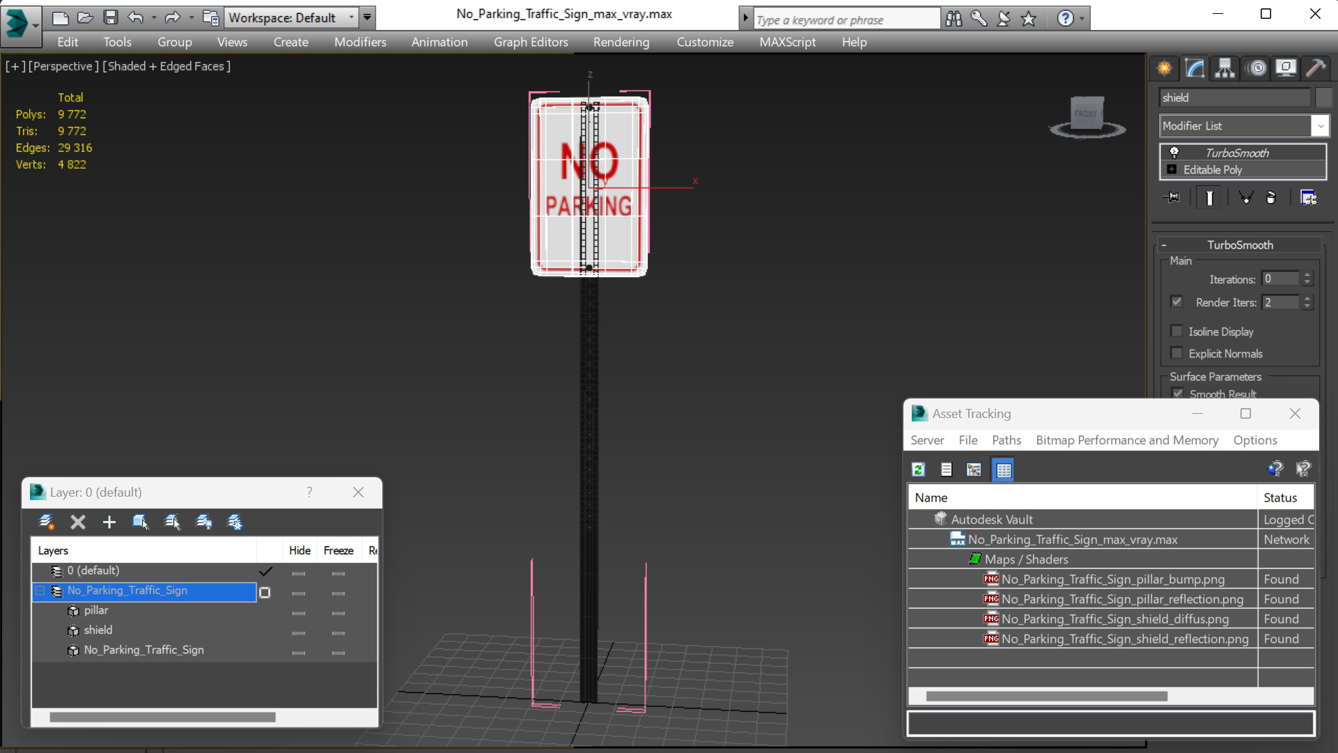 3D No Parking Traffic Sign model