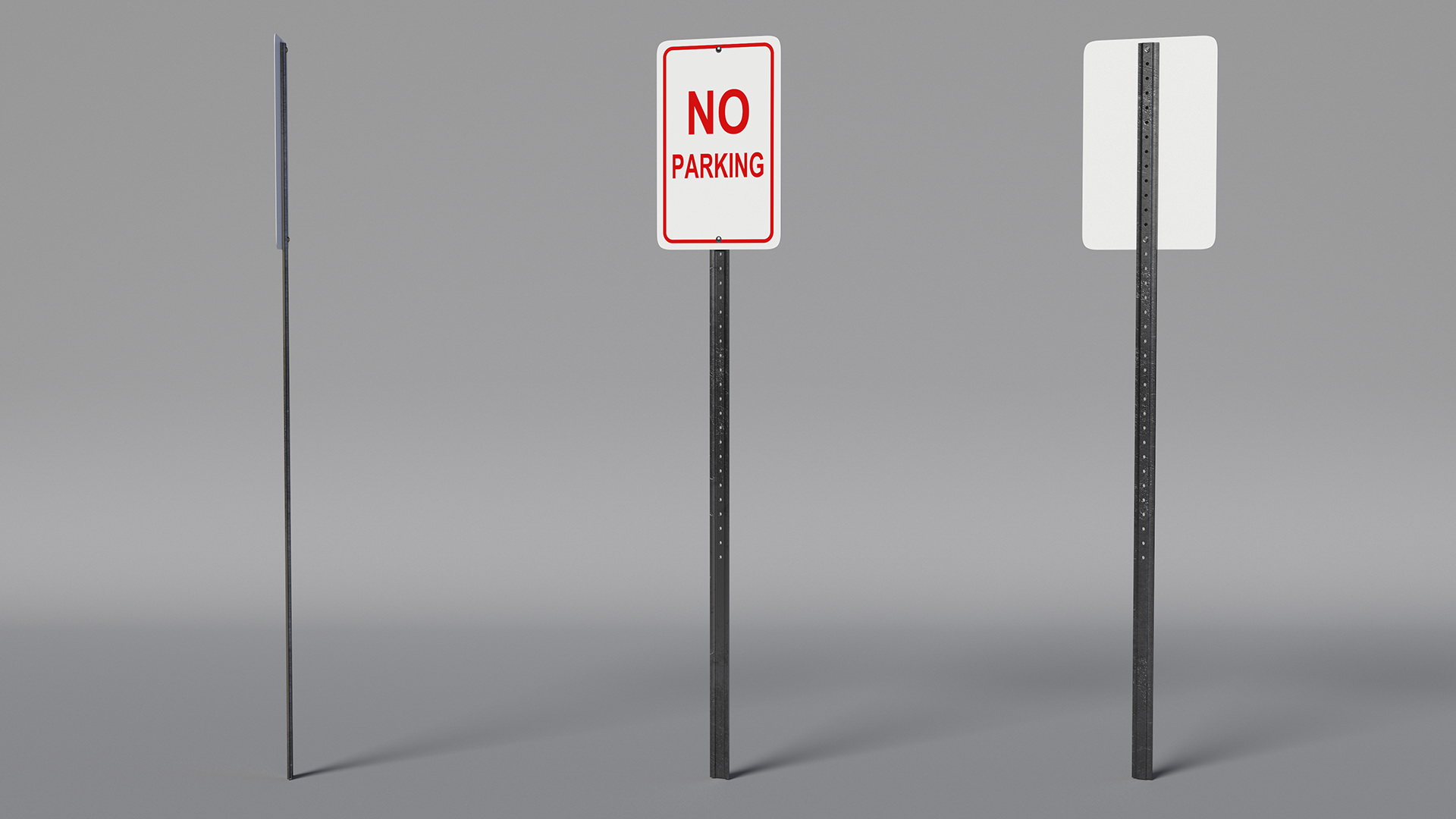 3D No Parking Traffic Sign model