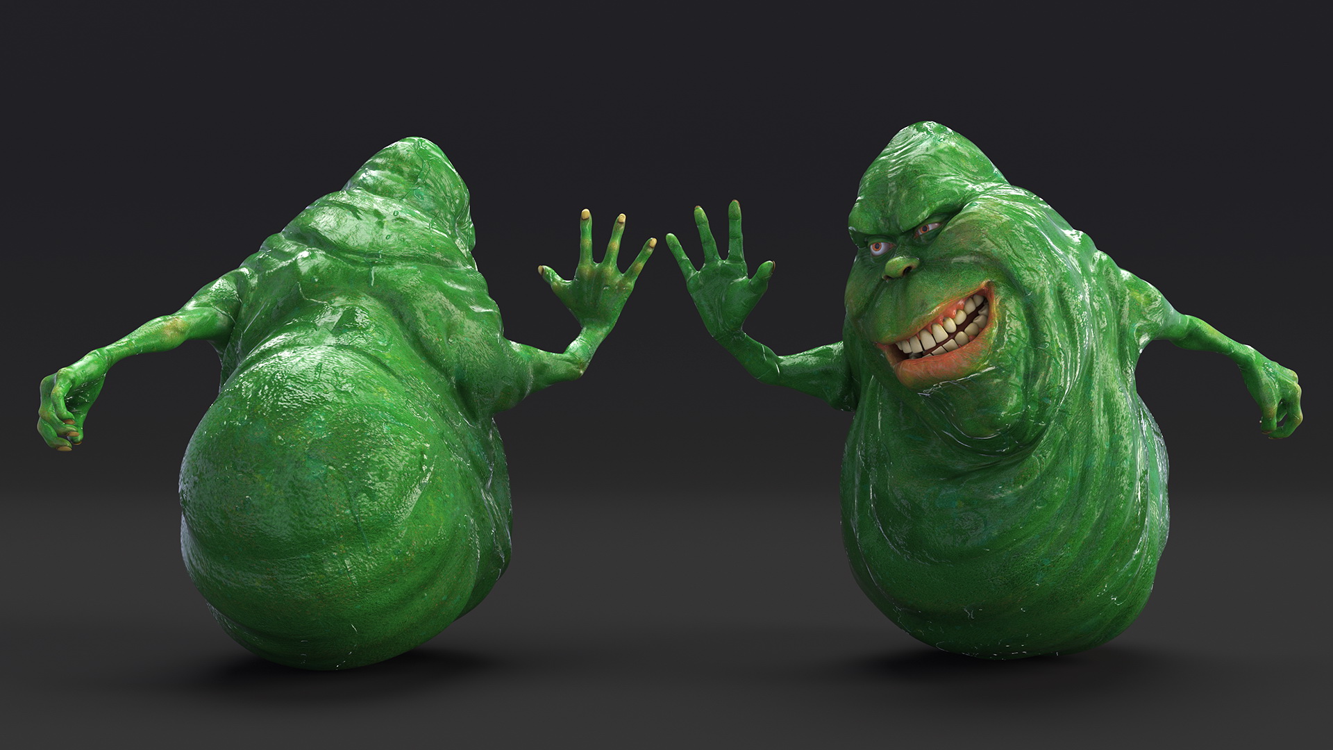 3D Slimer Ghost Character Rigged for Cinema 4D model