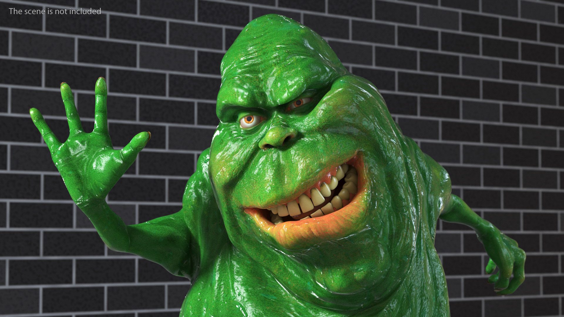 3D Slimer Ghost Character Rigged for Cinema 4D model