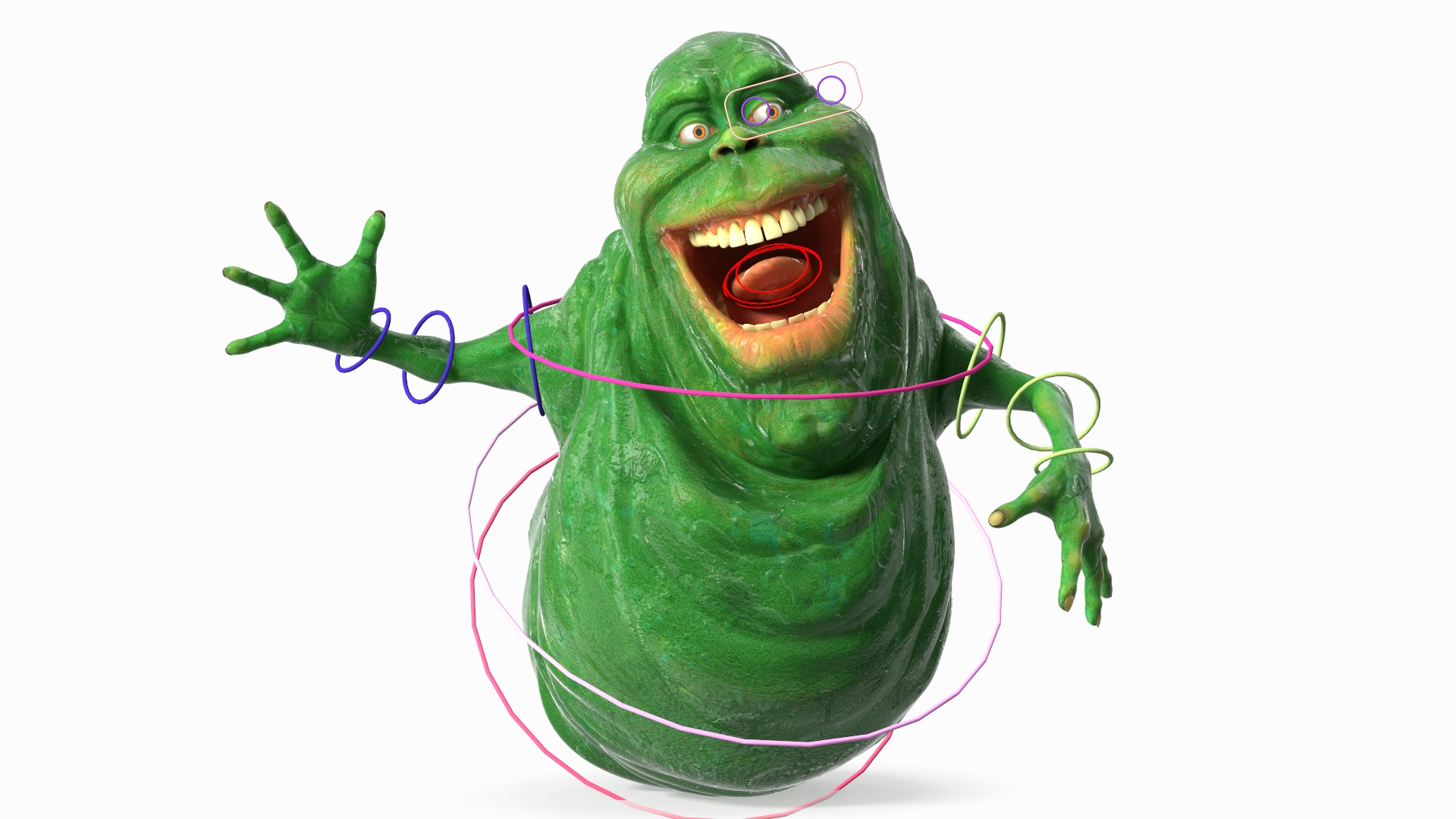 3D Slimer Ghost Character Rigged for Cinema 4D model
