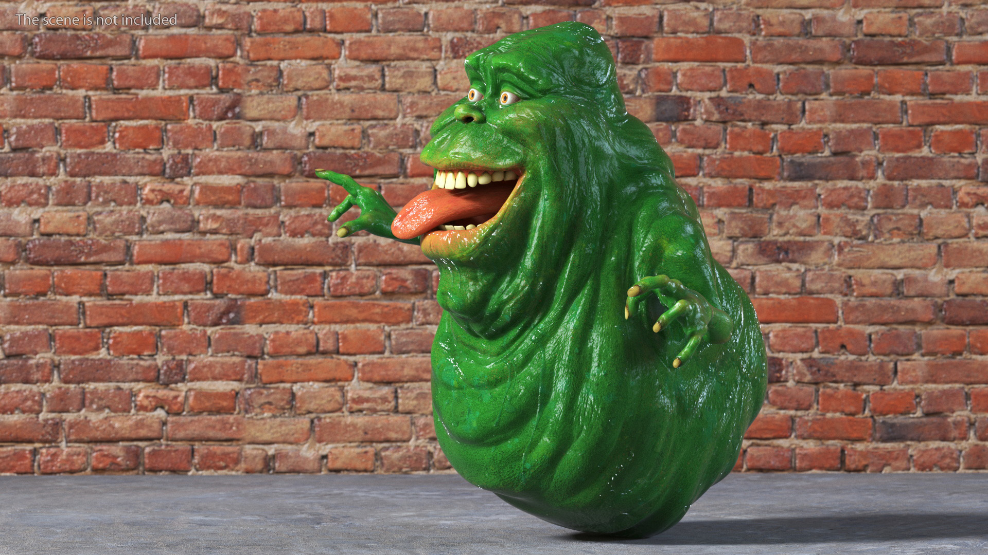 3D Slimer Ghost Character Rigged for Cinema 4D model