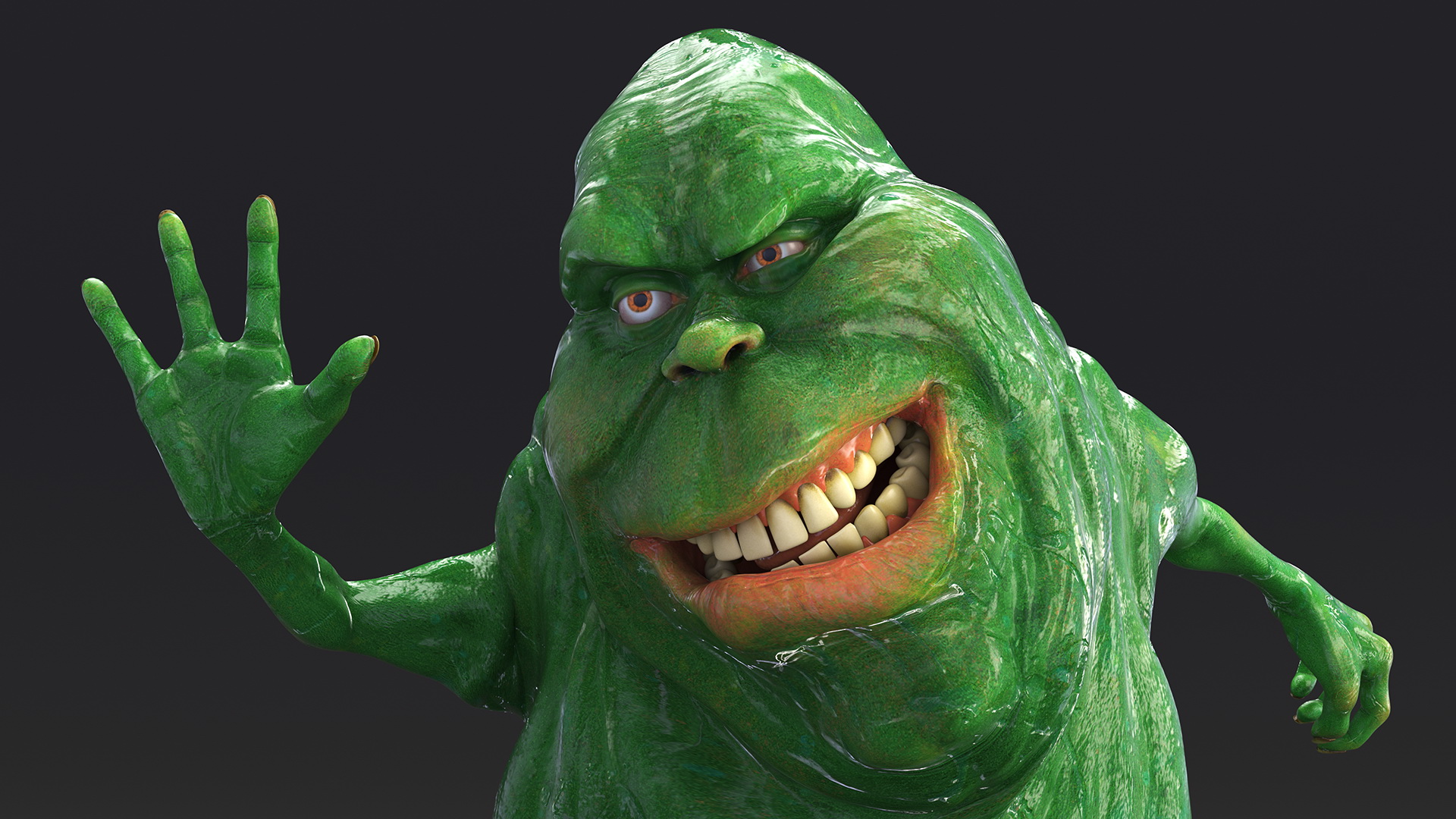 3D Slimer Ghost Character Rigged for Cinema 4D model