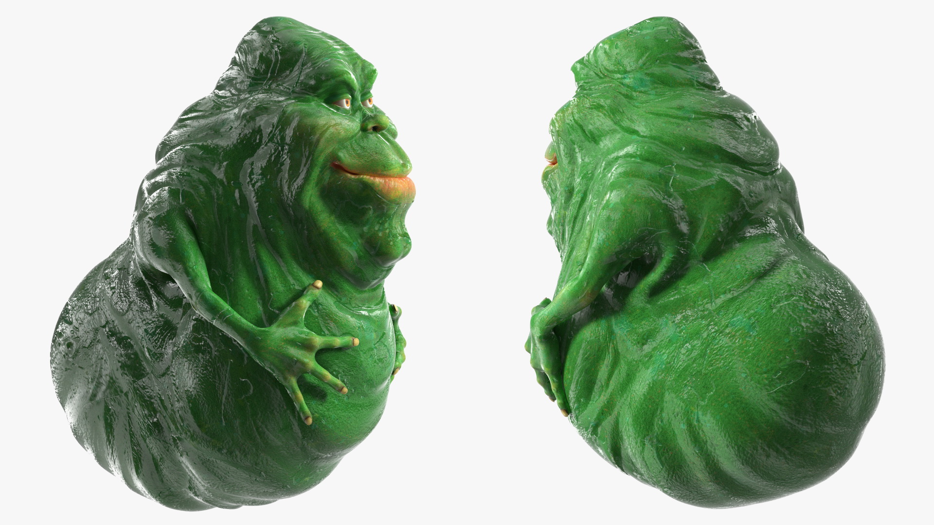 3D Slimer Ghost Character Rigged for Cinema 4D model