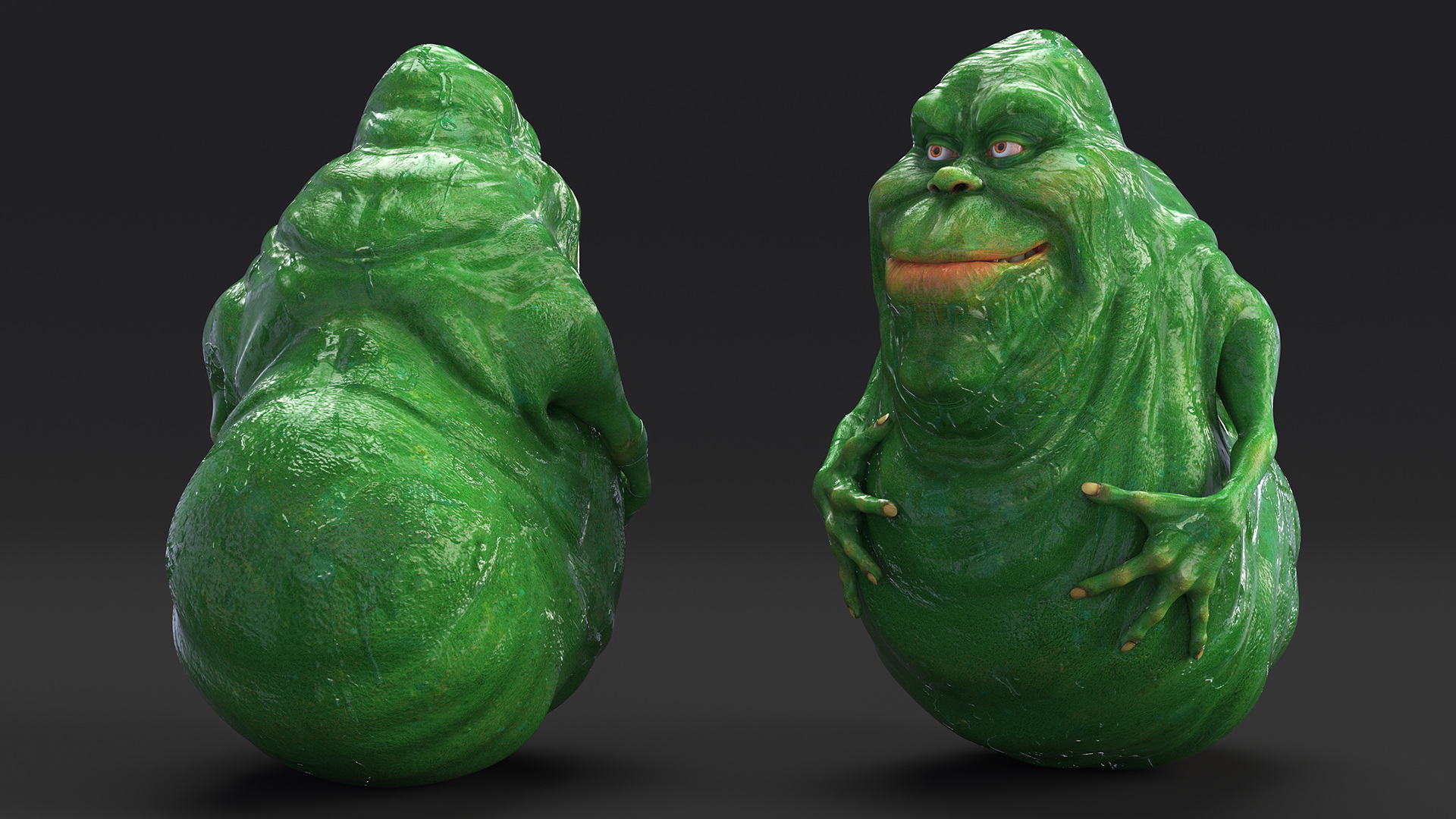 3D Slimer Ghost Character Rigged for Cinema 4D model