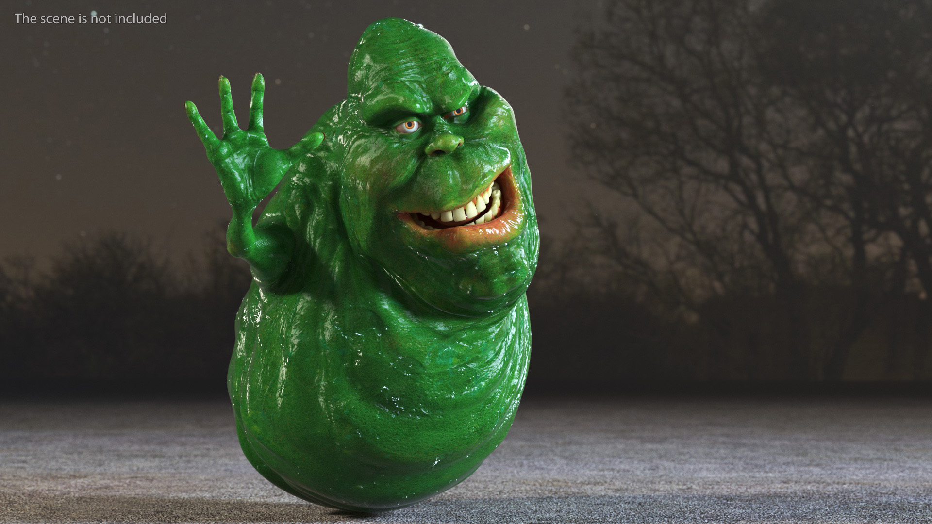 3D Slimer Ghost Character Rigged for Cinema 4D model