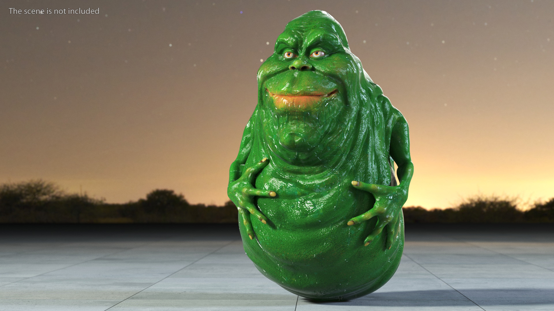3D Slimer Ghost Character Rigged for Cinema 4D model