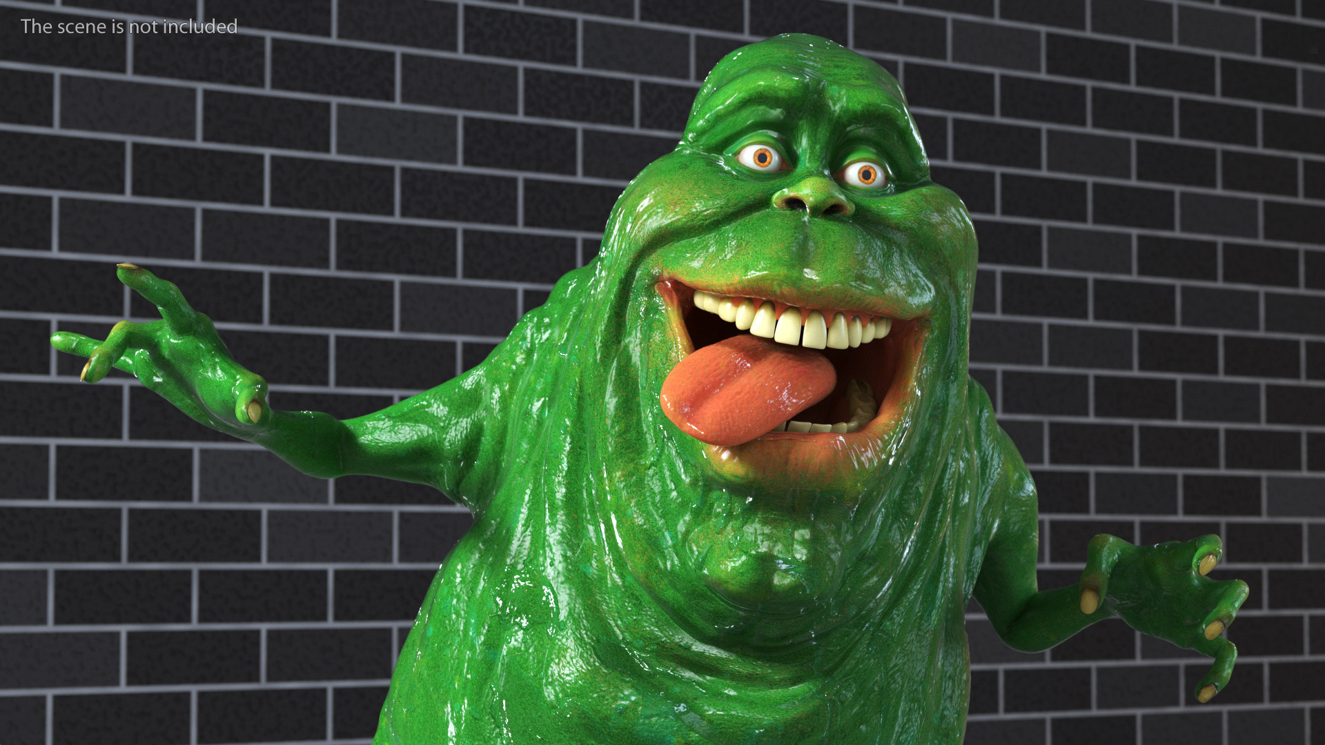 3D Slimer Ghost Character Rigged for Cinema 4D model