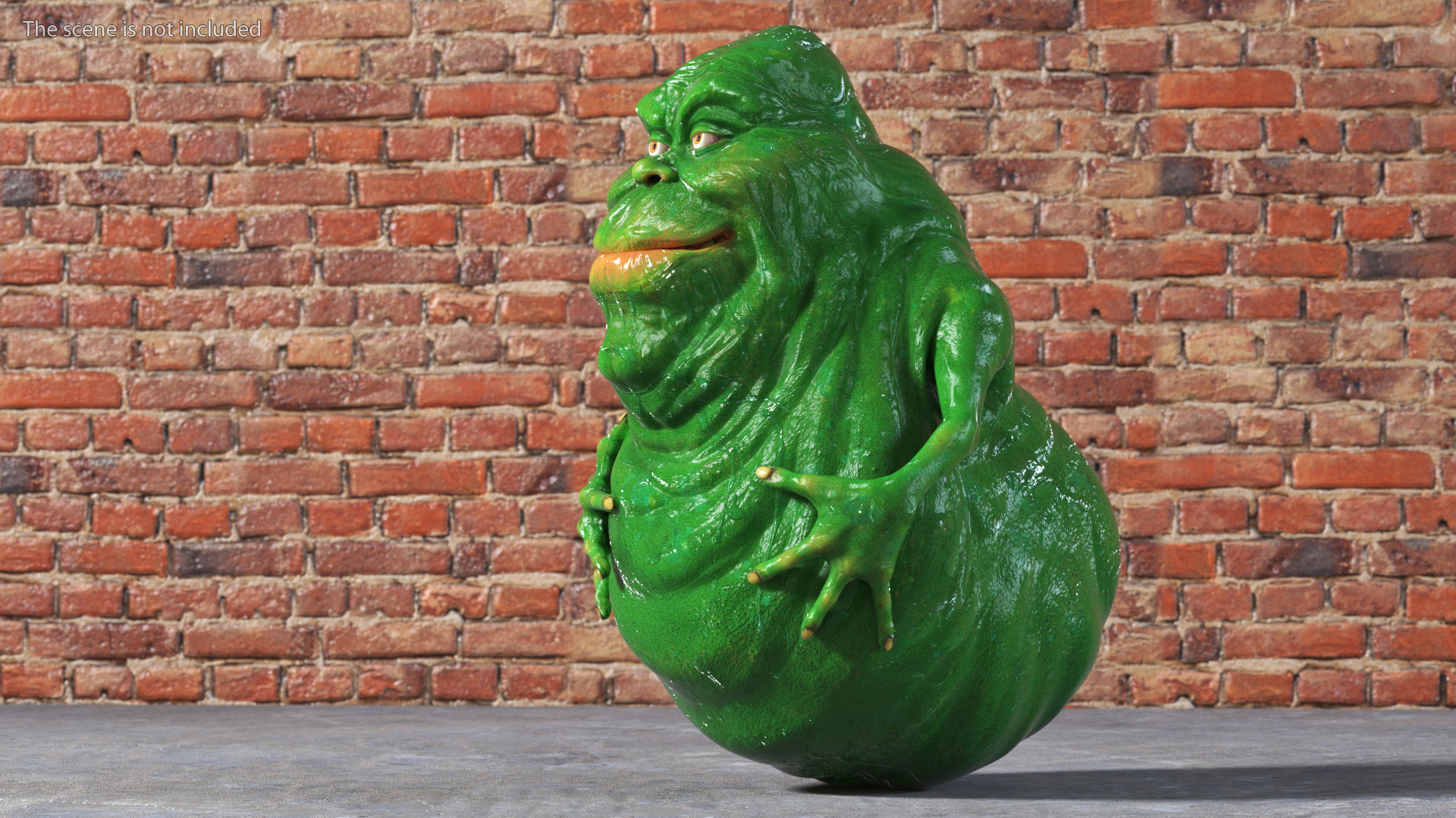 3D Slimer Ghost Character Rigged for Cinema 4D model